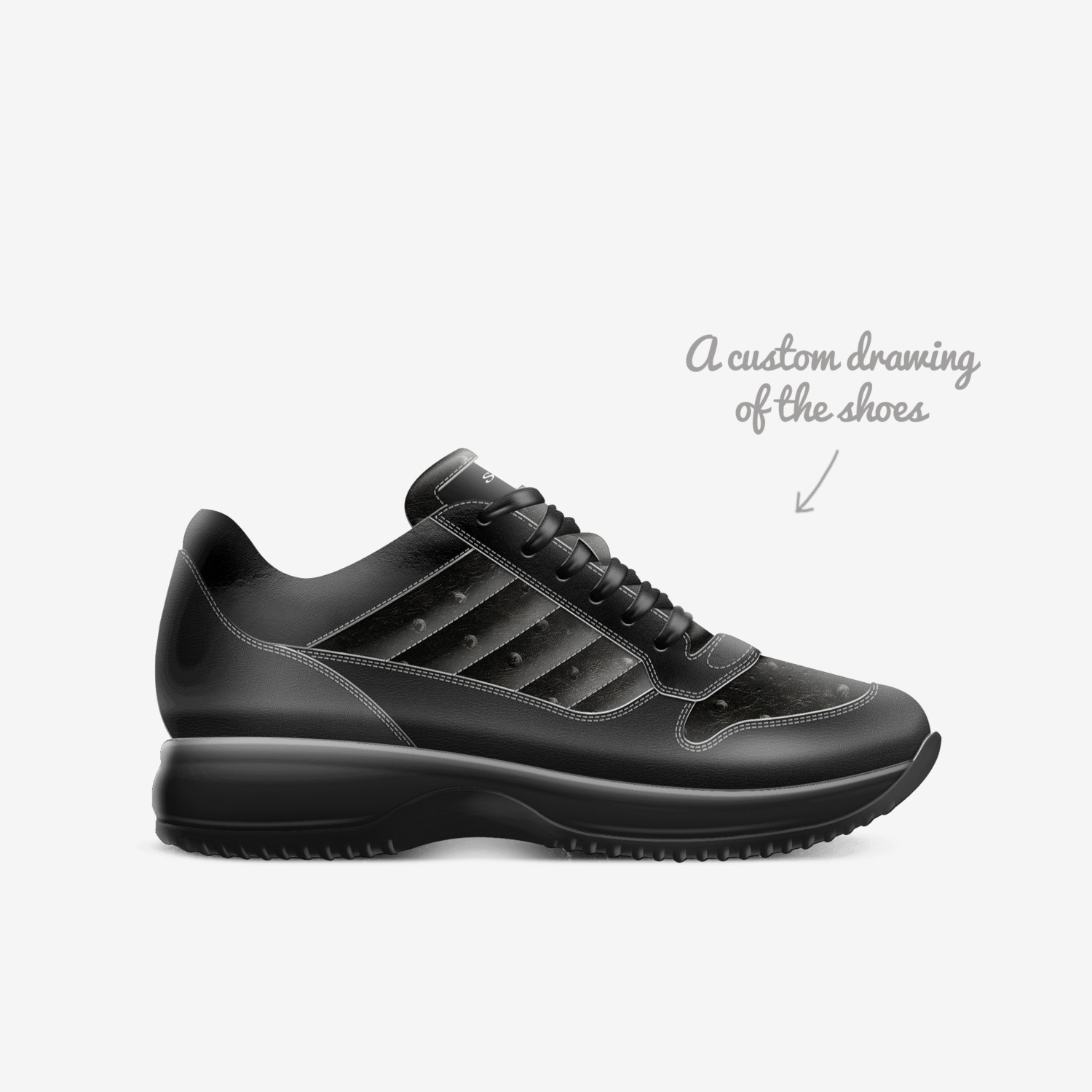 Urban Wear custom made in Italy shoes by Maria W | Sketch view
