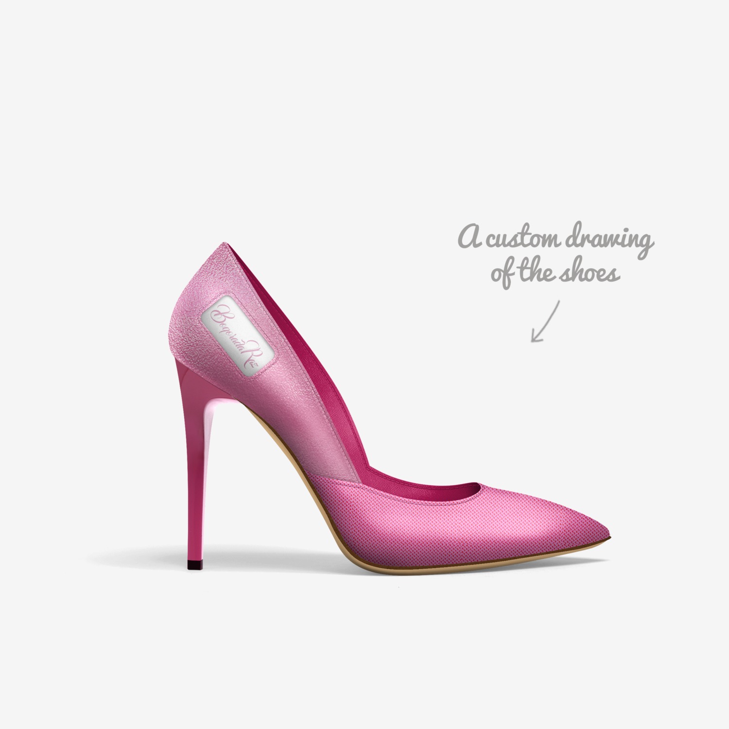 Boqorada Raz  custom made in Italy shoes by Selena A Razo Bell | Sketch view