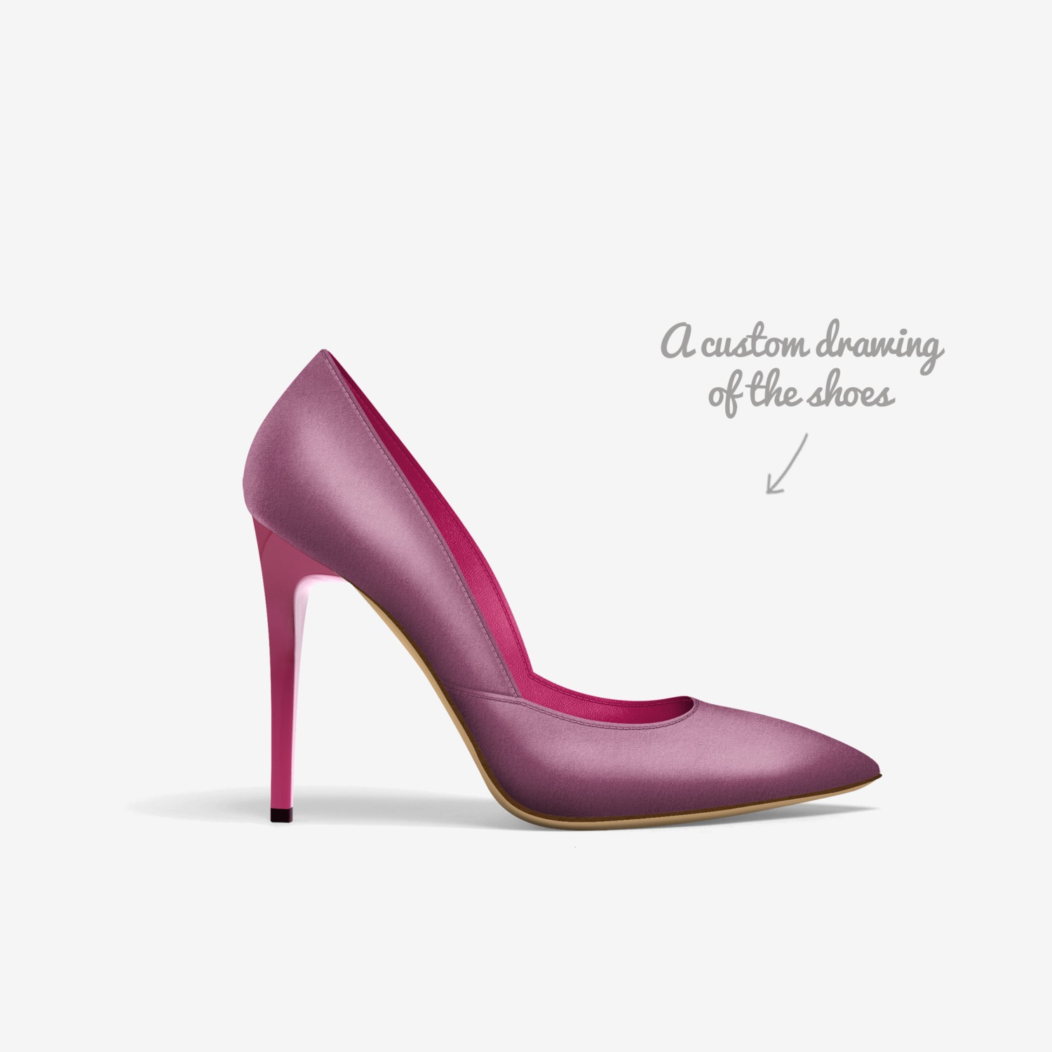Indigo haze custom made in Italy shoes by Rauh Karim | Sketch view