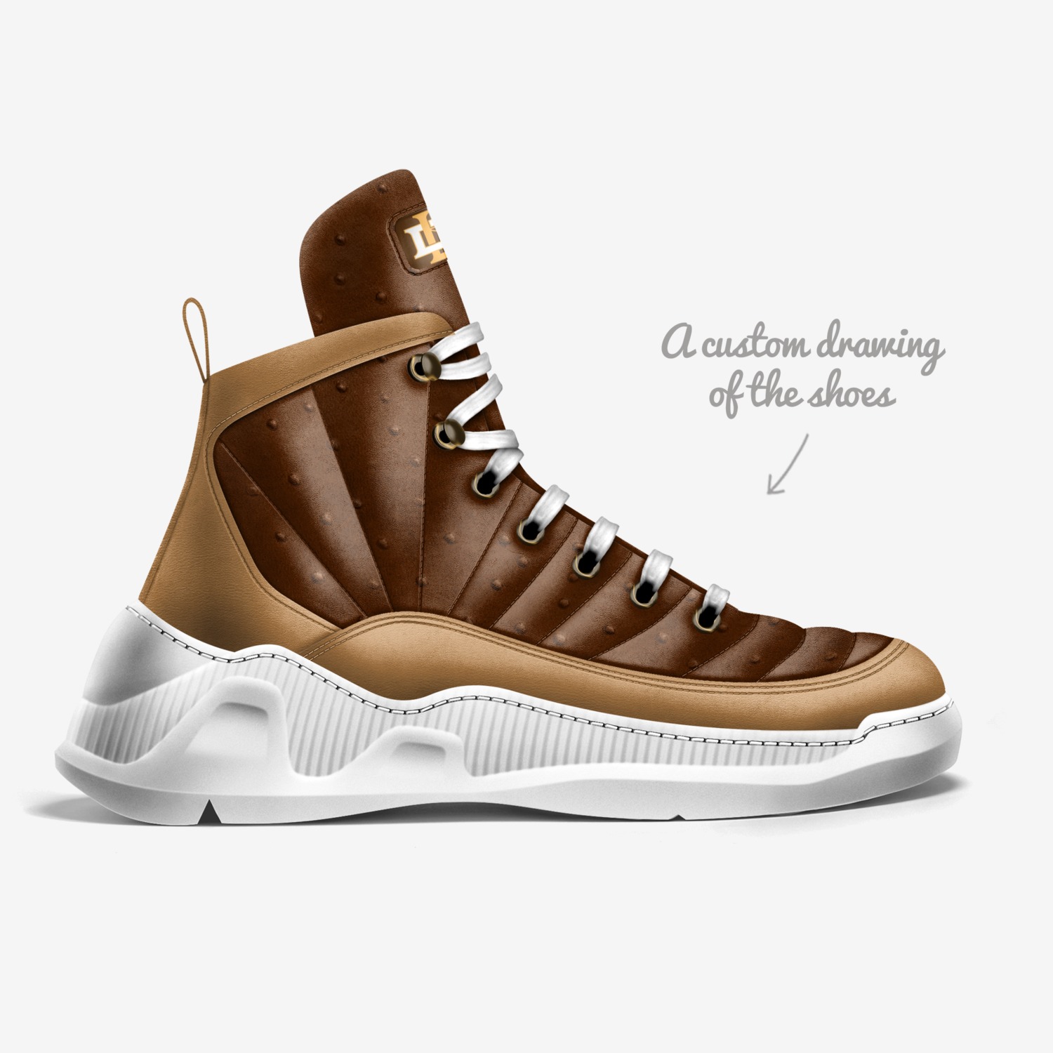 Concrete Lion custom made in Italy shoes by Rodney R. | Sketch view