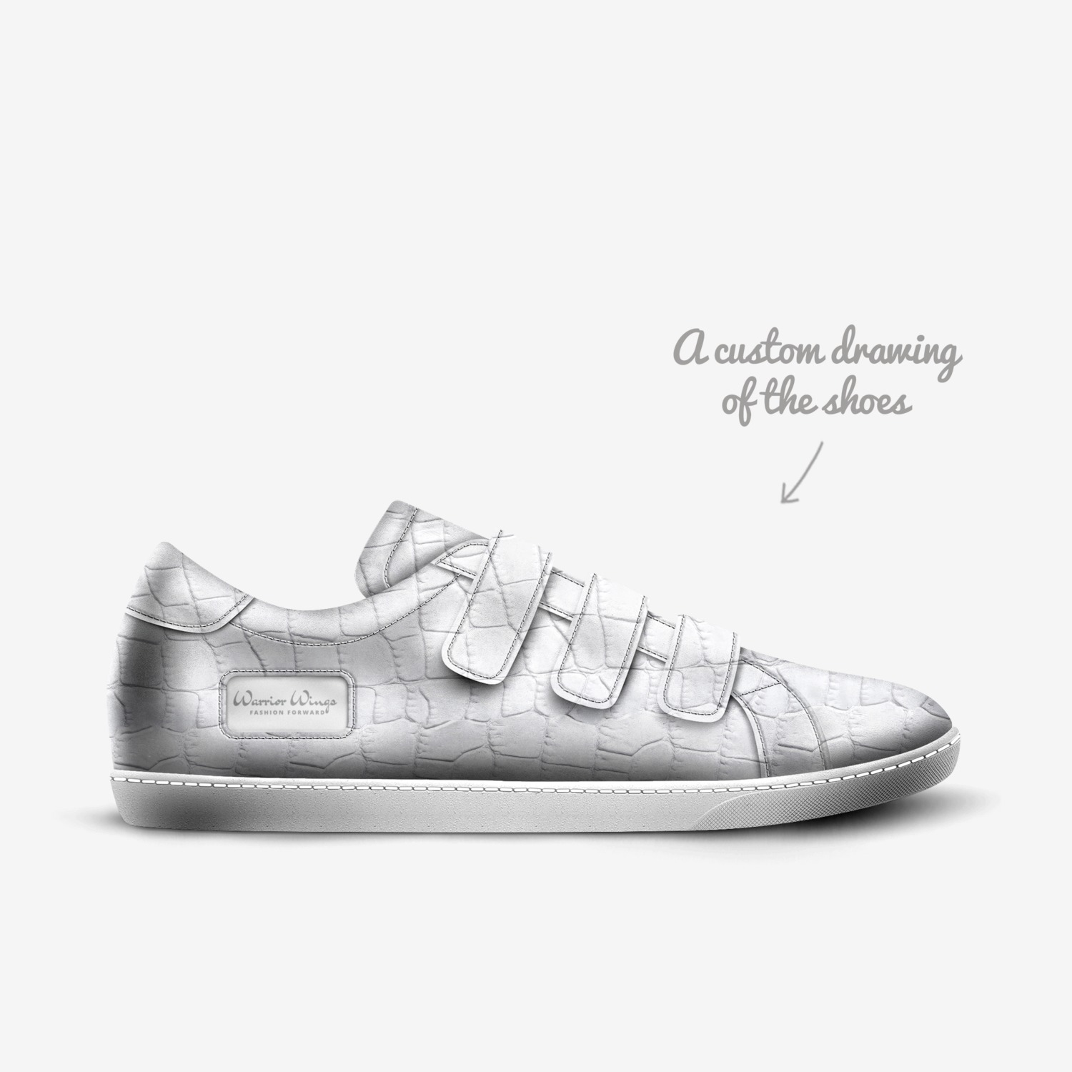 Warrior Wings  custom made in Italy shoes by Selena A Razo Bell | Sketch view