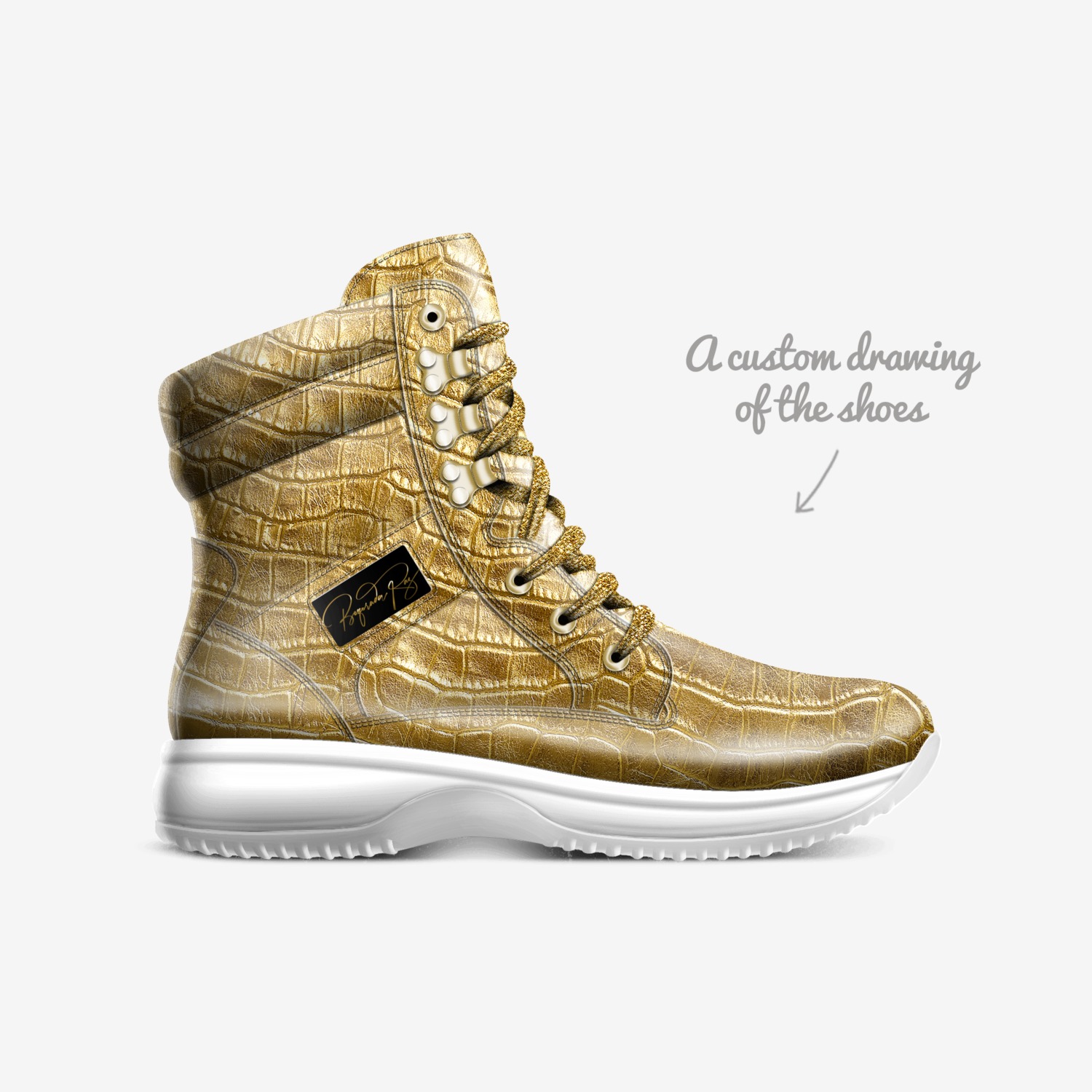 Kin Tetsu custom made in Italy shoes by Selena A Razo Bell | Sketch view
