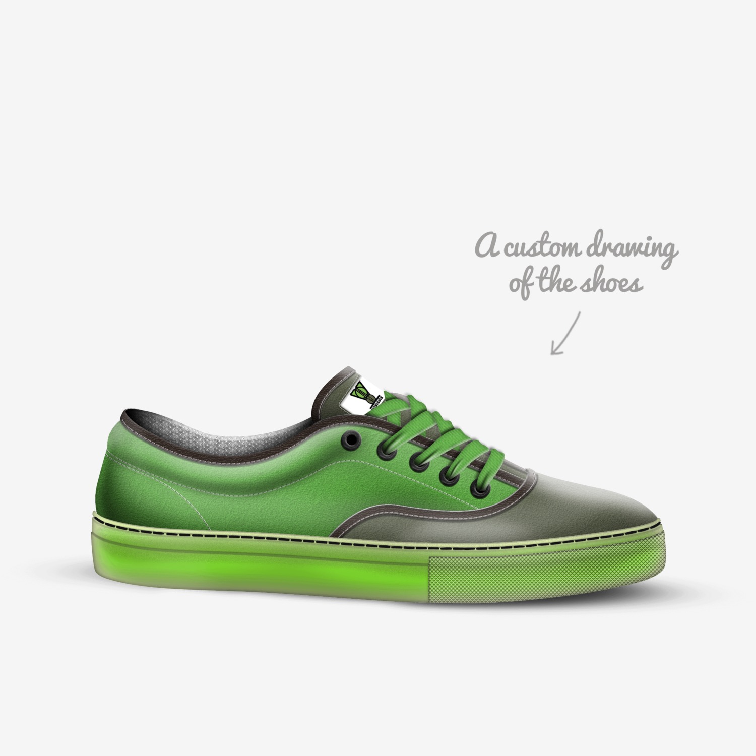 Kiwis custom made in Italy shoes by Olivia Lake | Sketch view