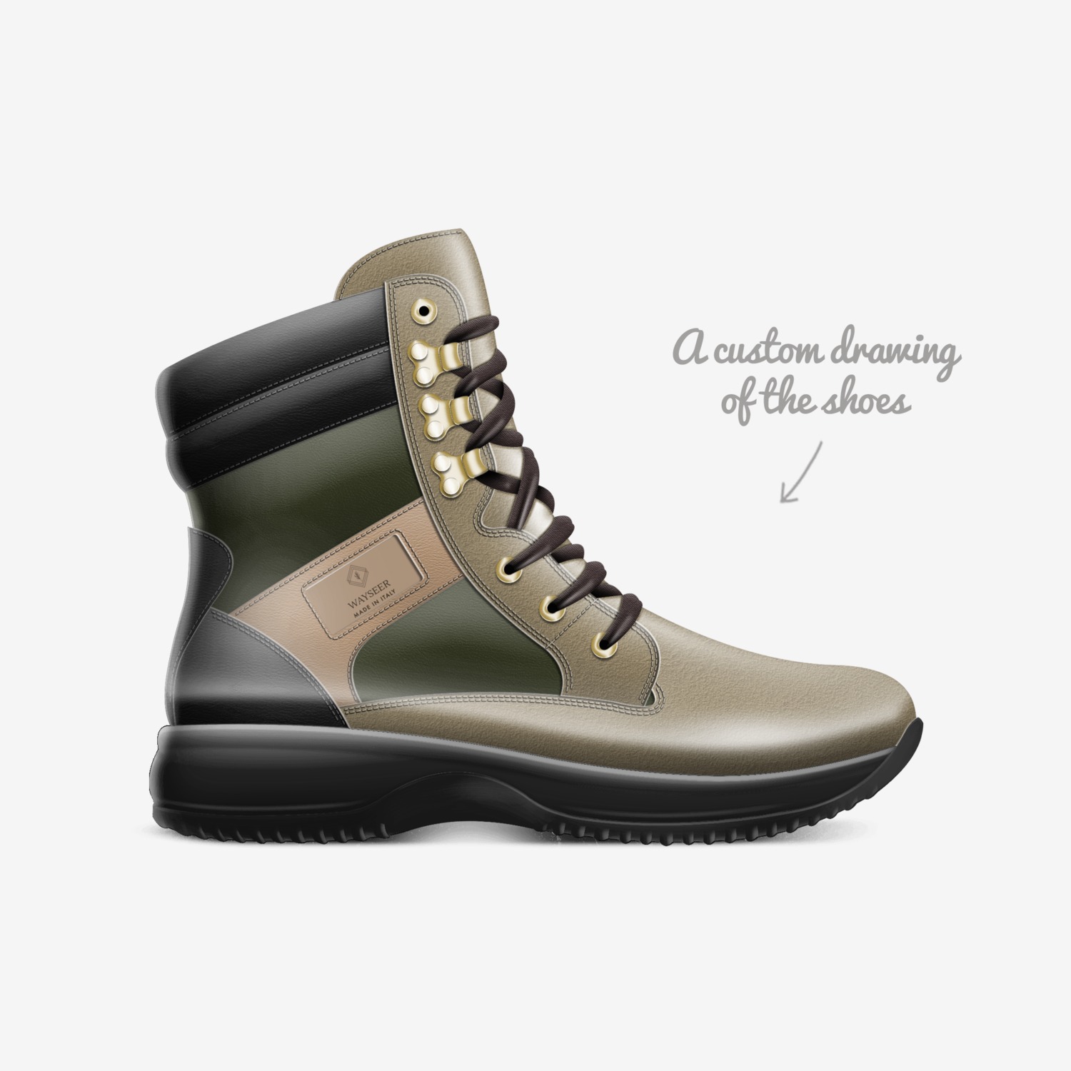Wayseer custom made in Italy shoes by David Cobb | Sketch view