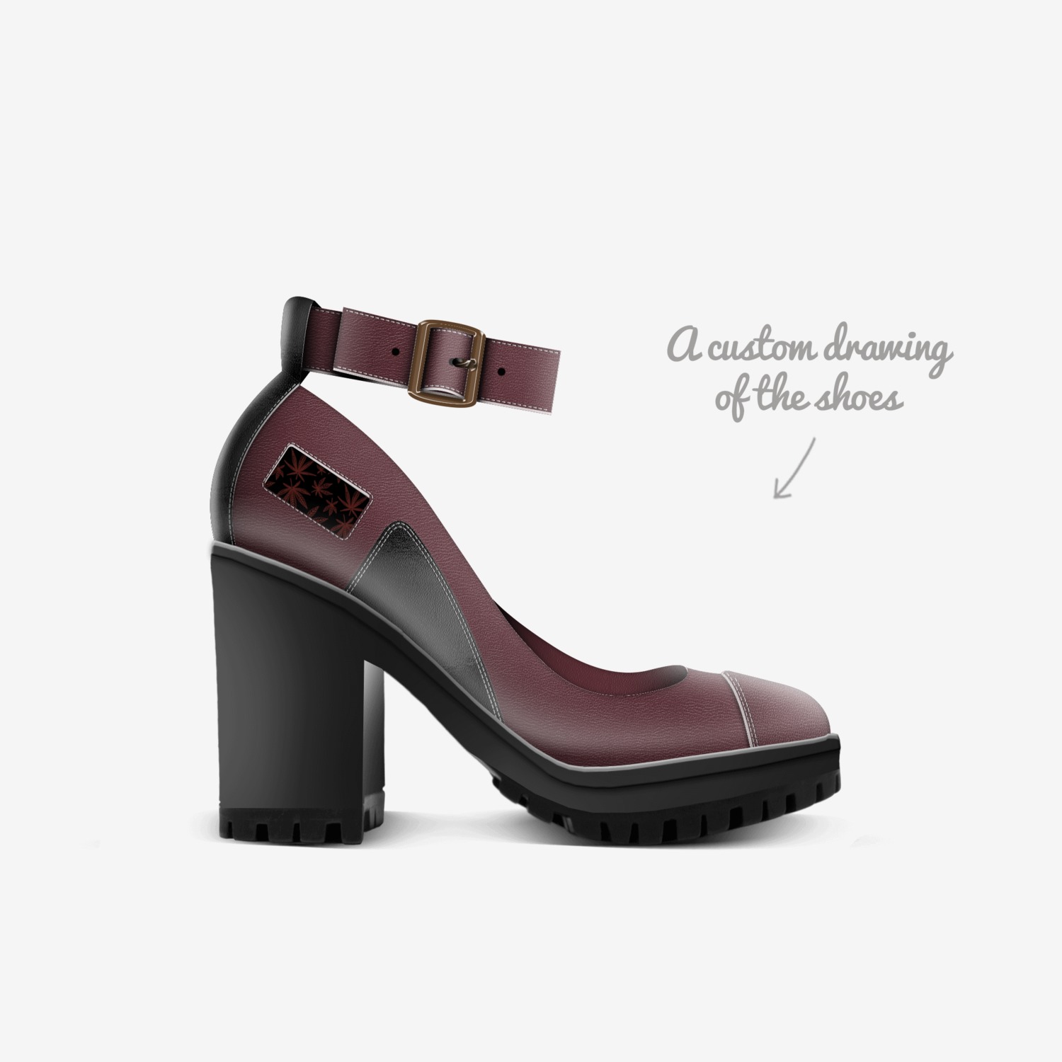 Sweet Terpenes custom made in Italy shoes by Heather Stanley | Sketch view