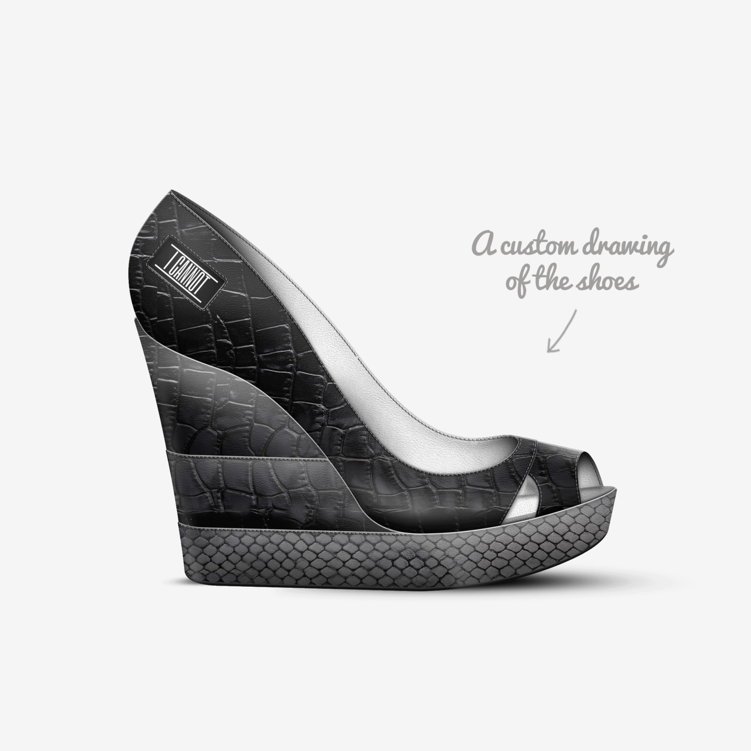 I CANNOT custom made in Italy shoes by Chincia Kenner | Sketch view