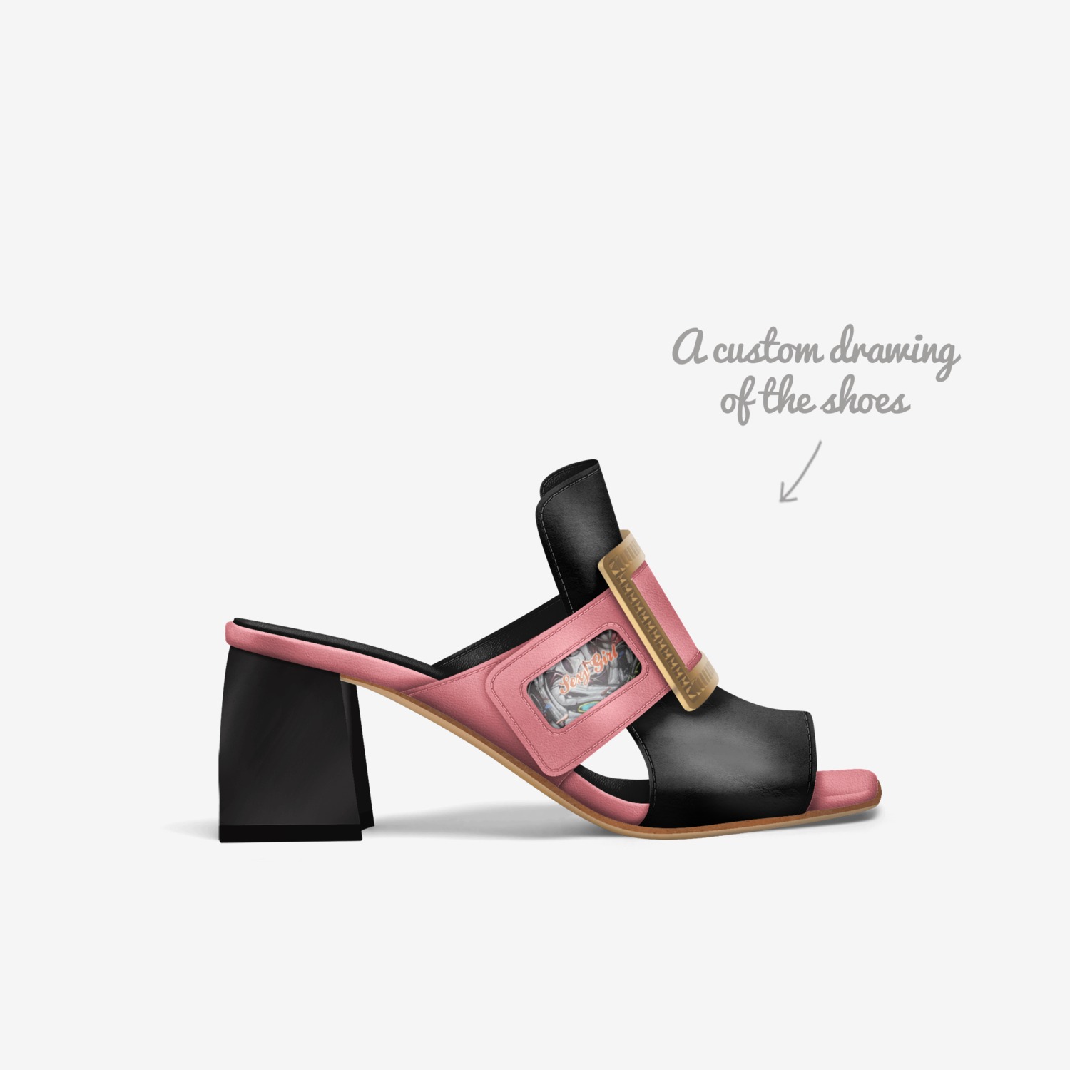 Sexy girl fashion  custom made in Italy shoes by Sher-vawn Robinson | Sketch view