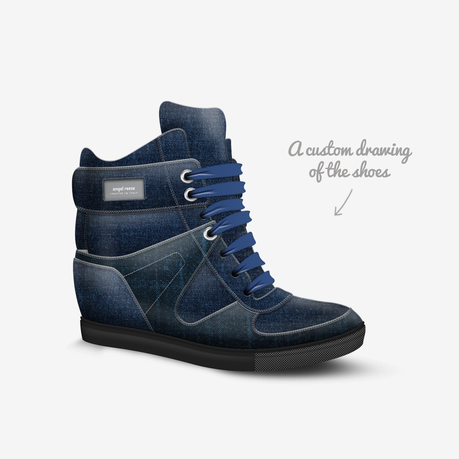 angel reese custom made in Italy shoes by Ny-leeka Jackson | Sketch view