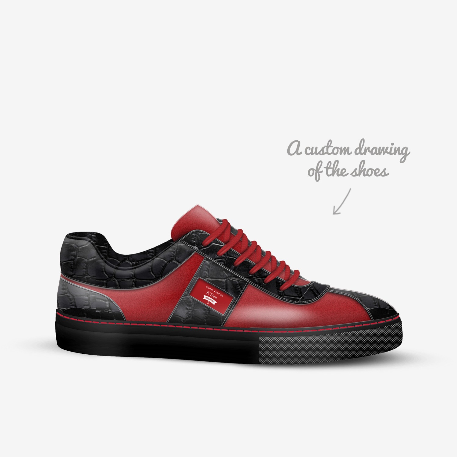 Aloof custom made in Italy shoes by K Dan | Sketch view