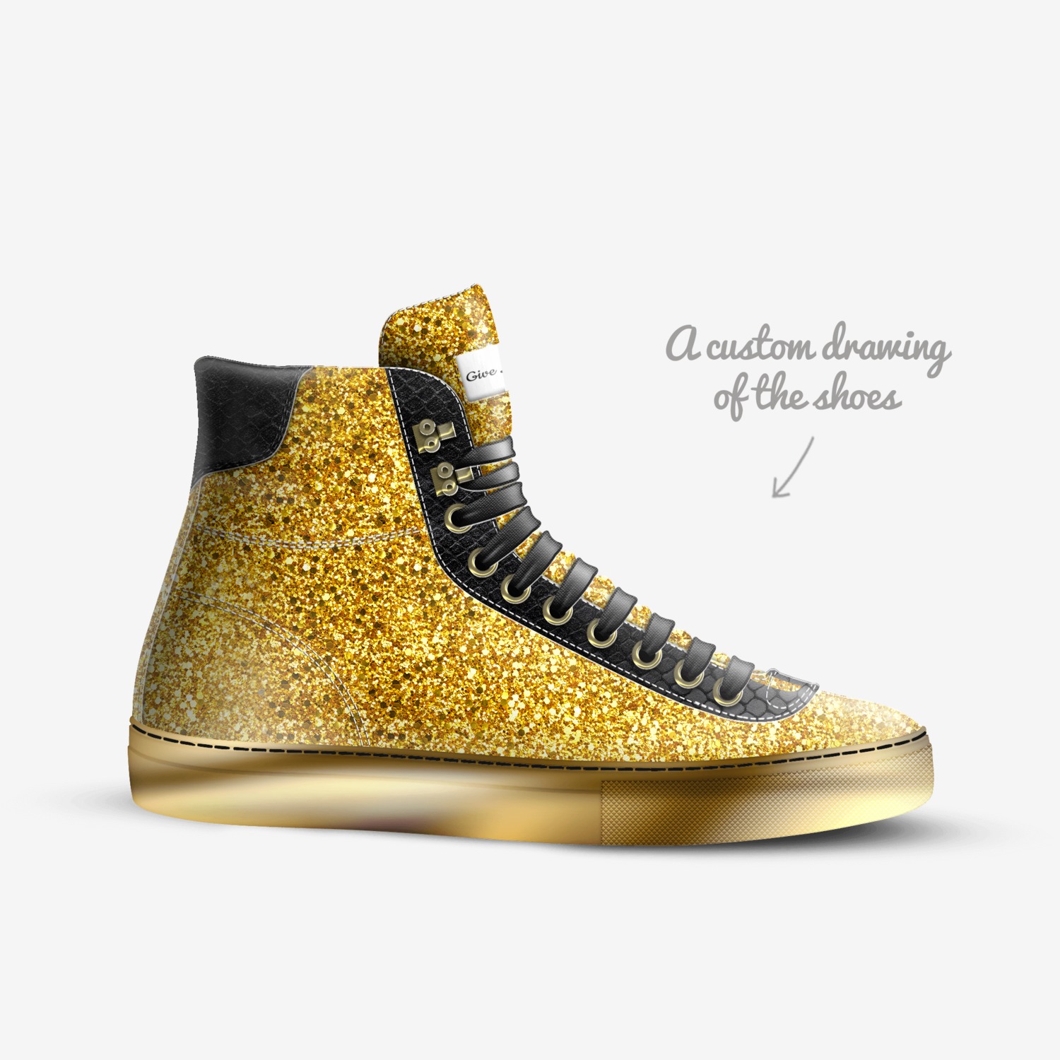 Give Love Pisces K custom made in Italy shoes by Lisa Brent | Sketch view