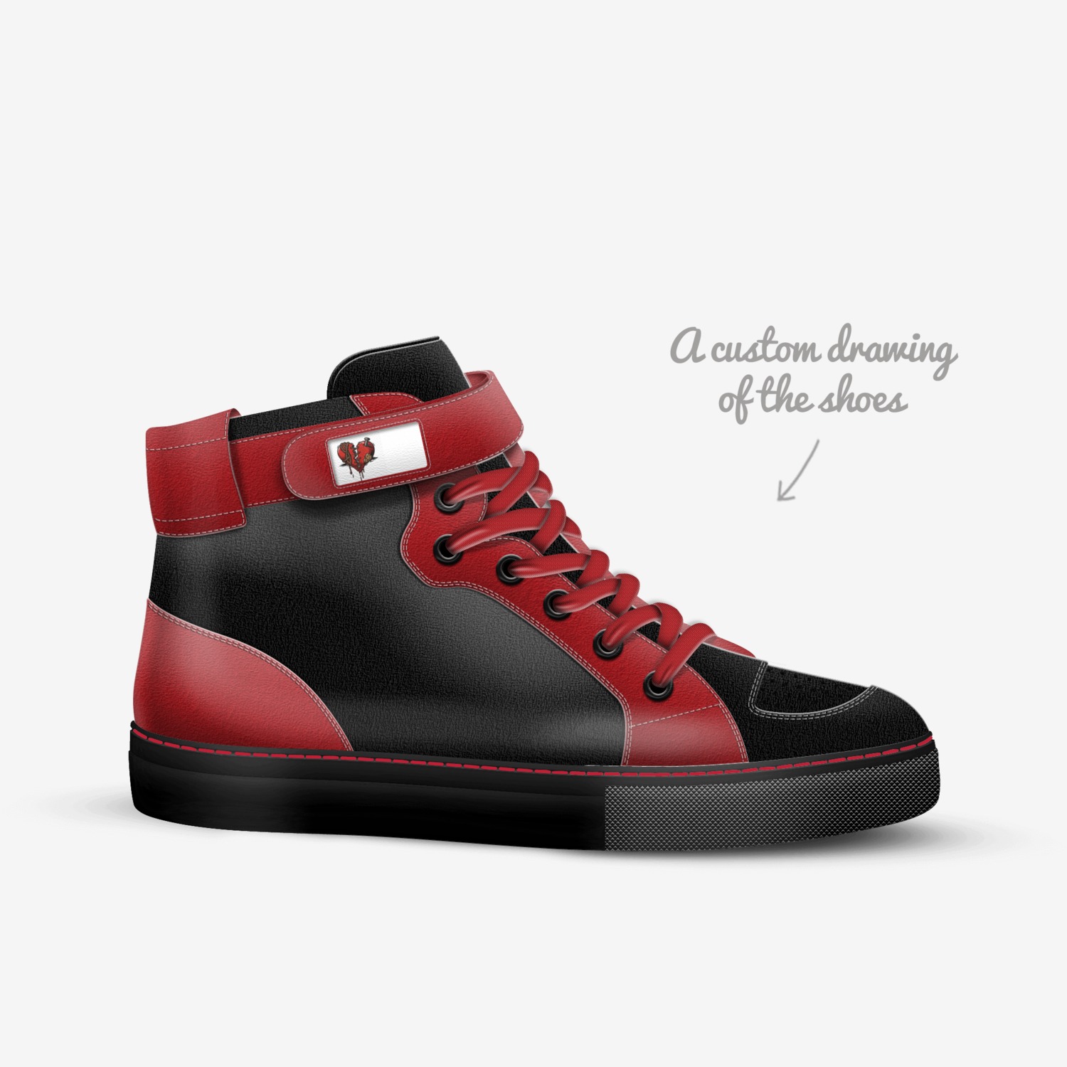 Cherries custom made in Italy shoes by Joshua Tarell Williams | Sketch view