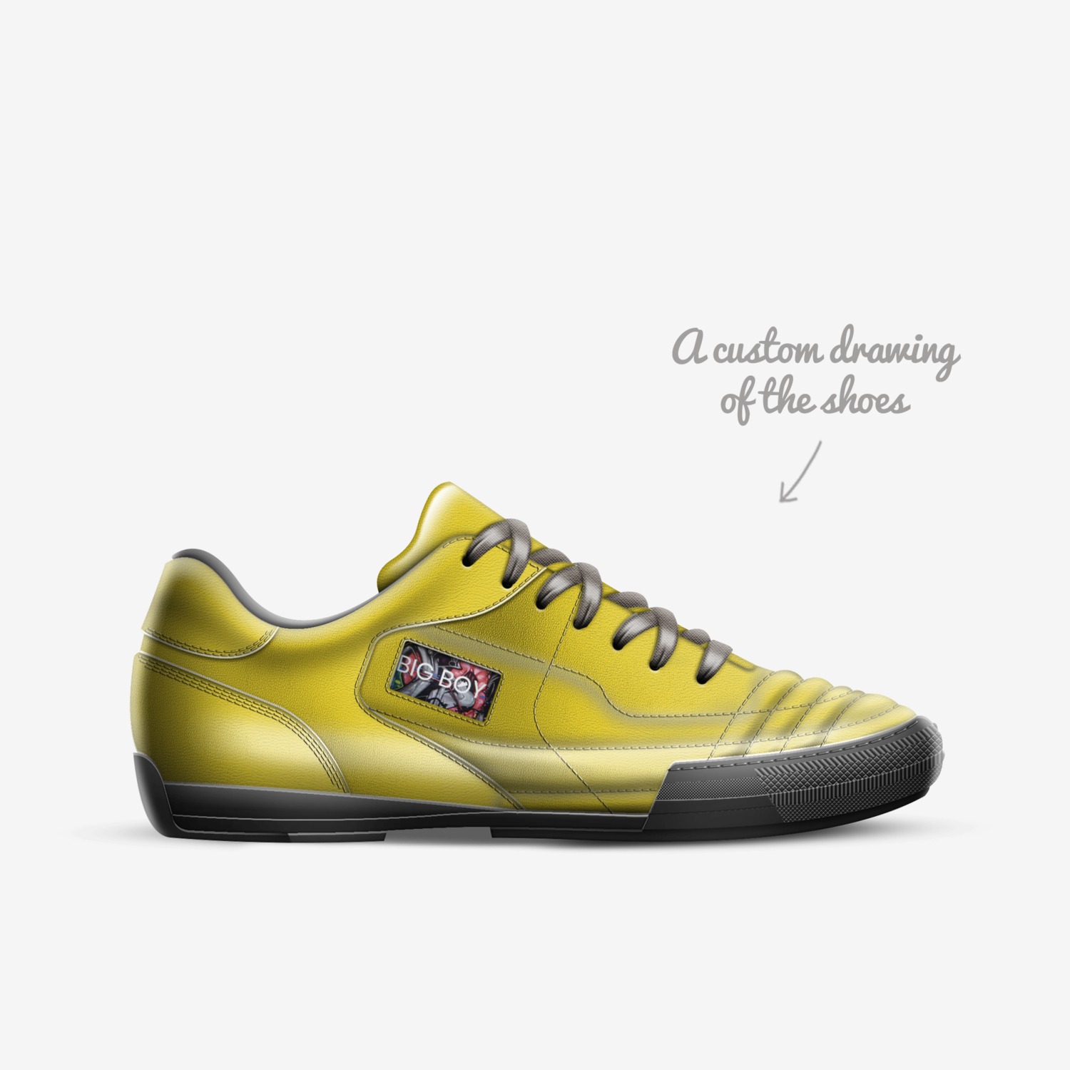 Big Boy Sneakers  custom made in Italy shoes by Sher-vawn Robinson | Sketch view