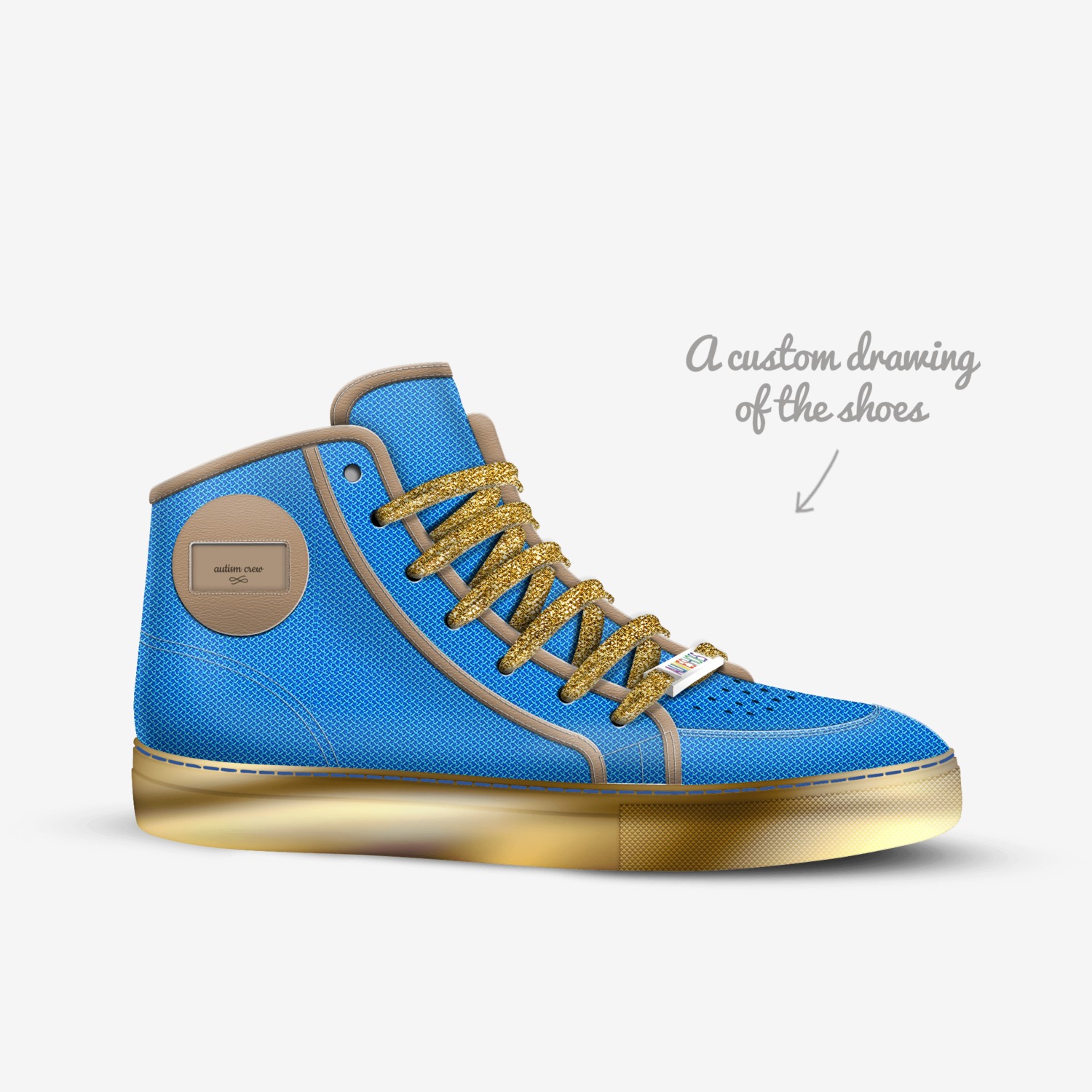 autism mama custom made in Italy shoes by Trēsha Judson | Sketch view