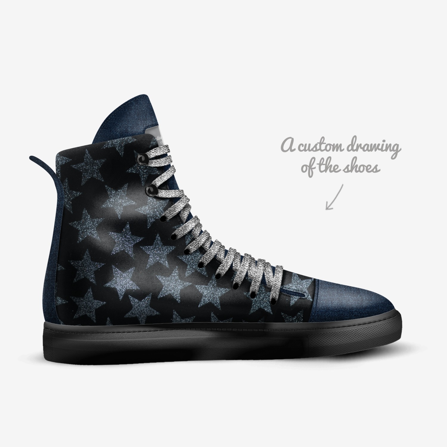 Autism Crew custom made in Italy shoes by Trēsha Judson | Sketch view