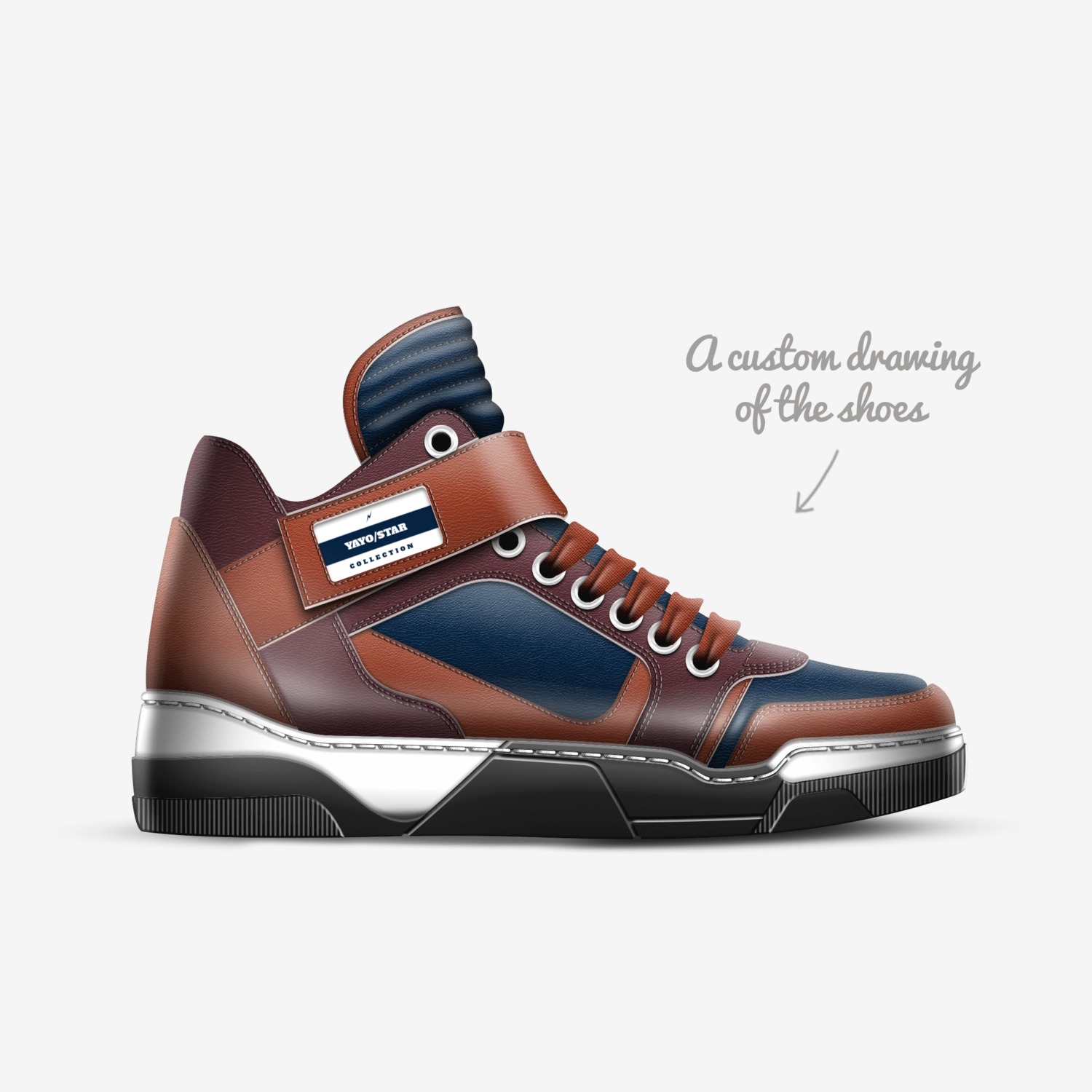 YAYO/STAR custom made in Italy shoes by Ten Jones | Sketch view