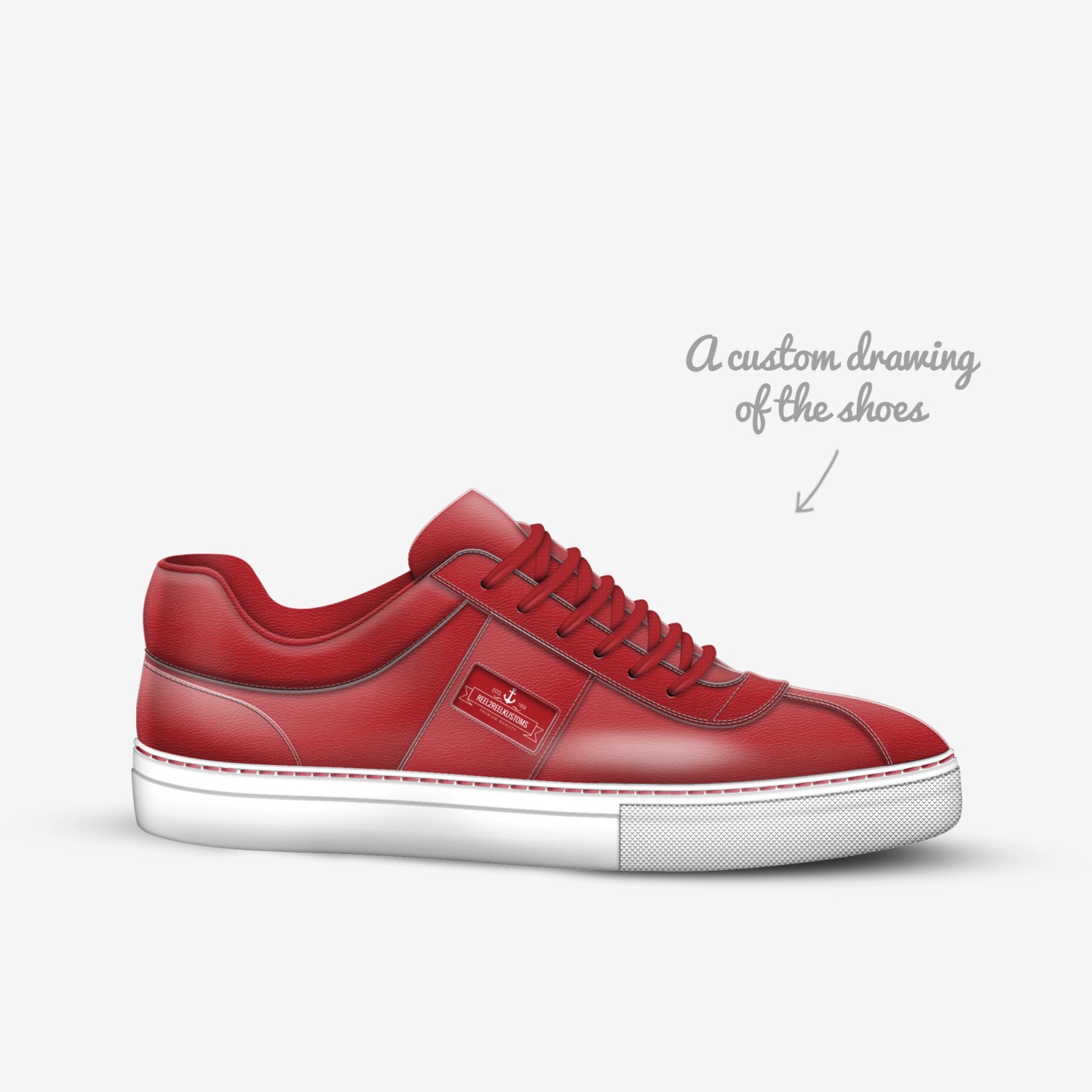 REEL2REEL custom made in Italy shoes by Reel2reel Kustoms | Sketch view