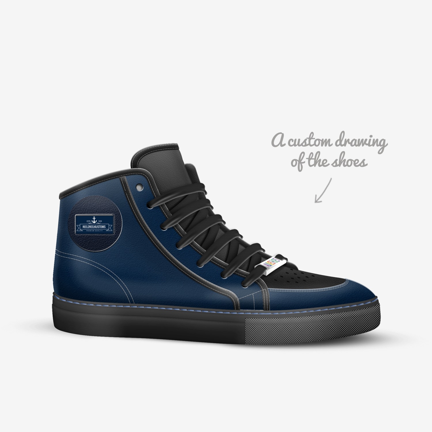 R2RK custom made in Italy shoes by Reel2reel Kustoms | Sketch view