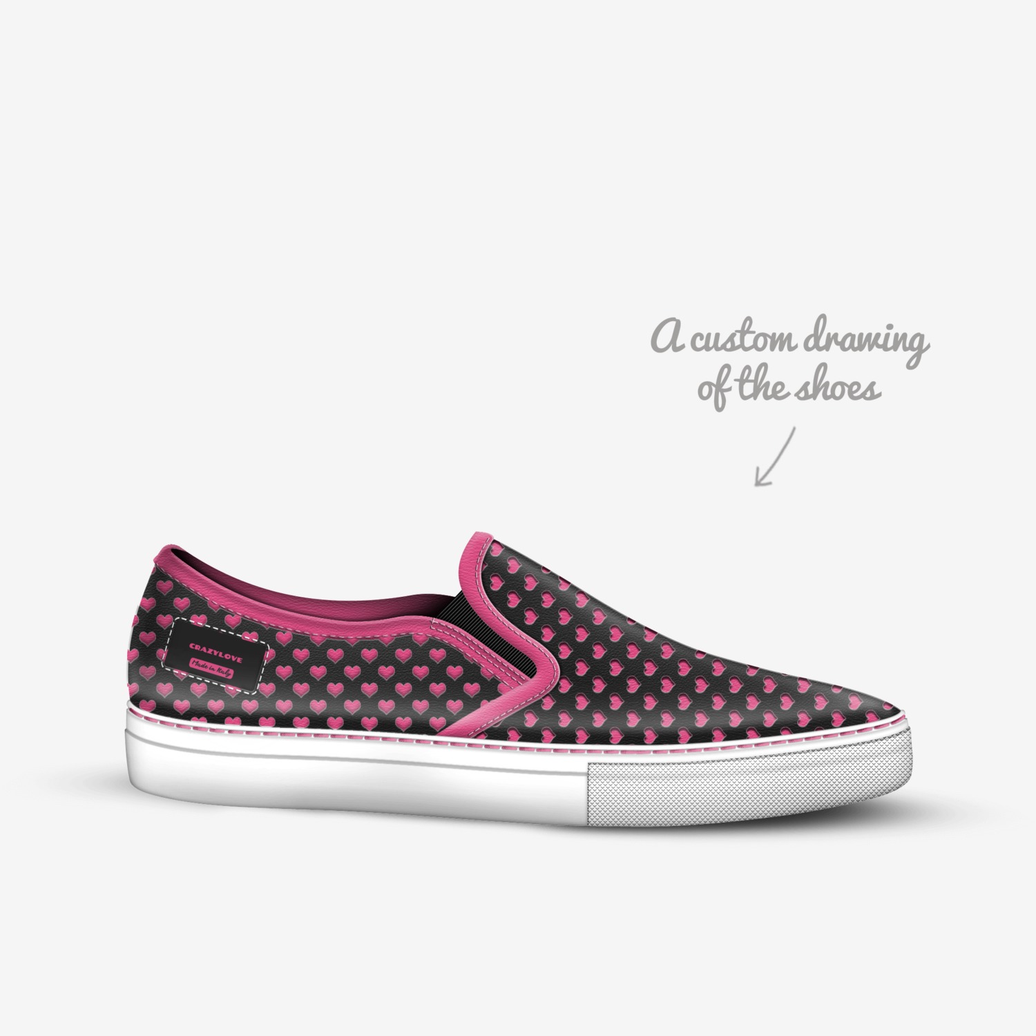 CRAZYLOVE custom made in Italy shoes by Ayesha Hassaum | Sketch view