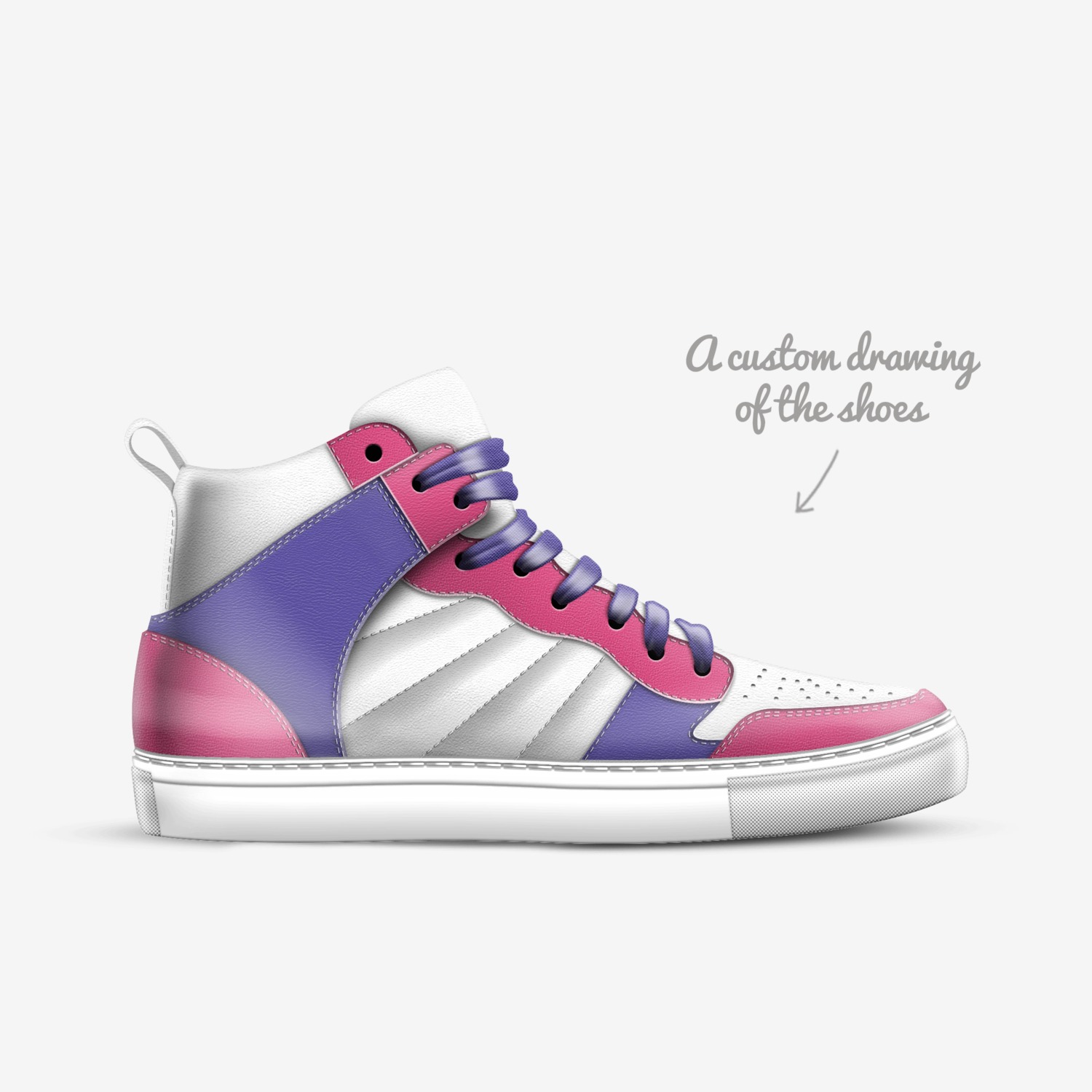 Neon Ballers custom made in Italy shoes by Lauren Spencer | Sketch view