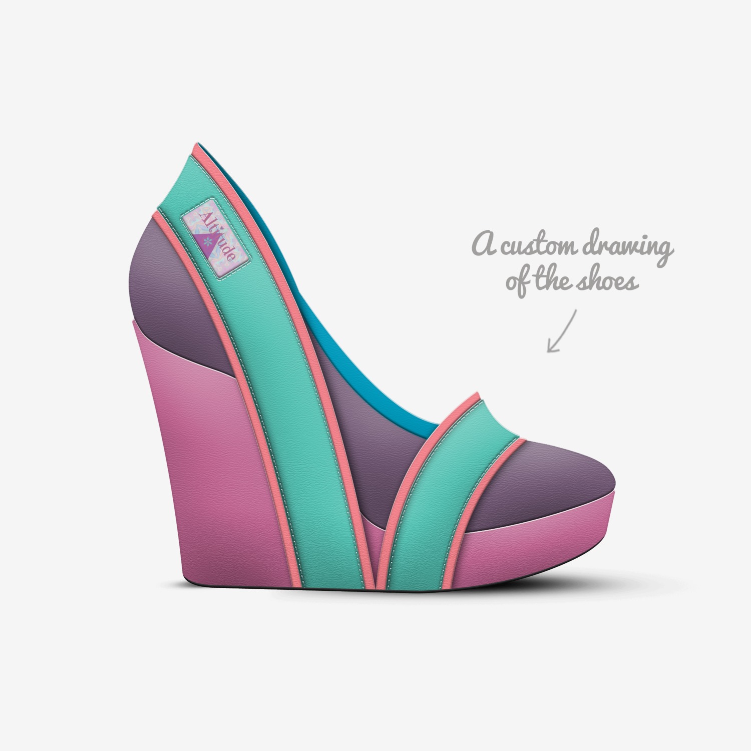 Altitude  custom made in Italy shoes by Christy Leigh | Sketch view