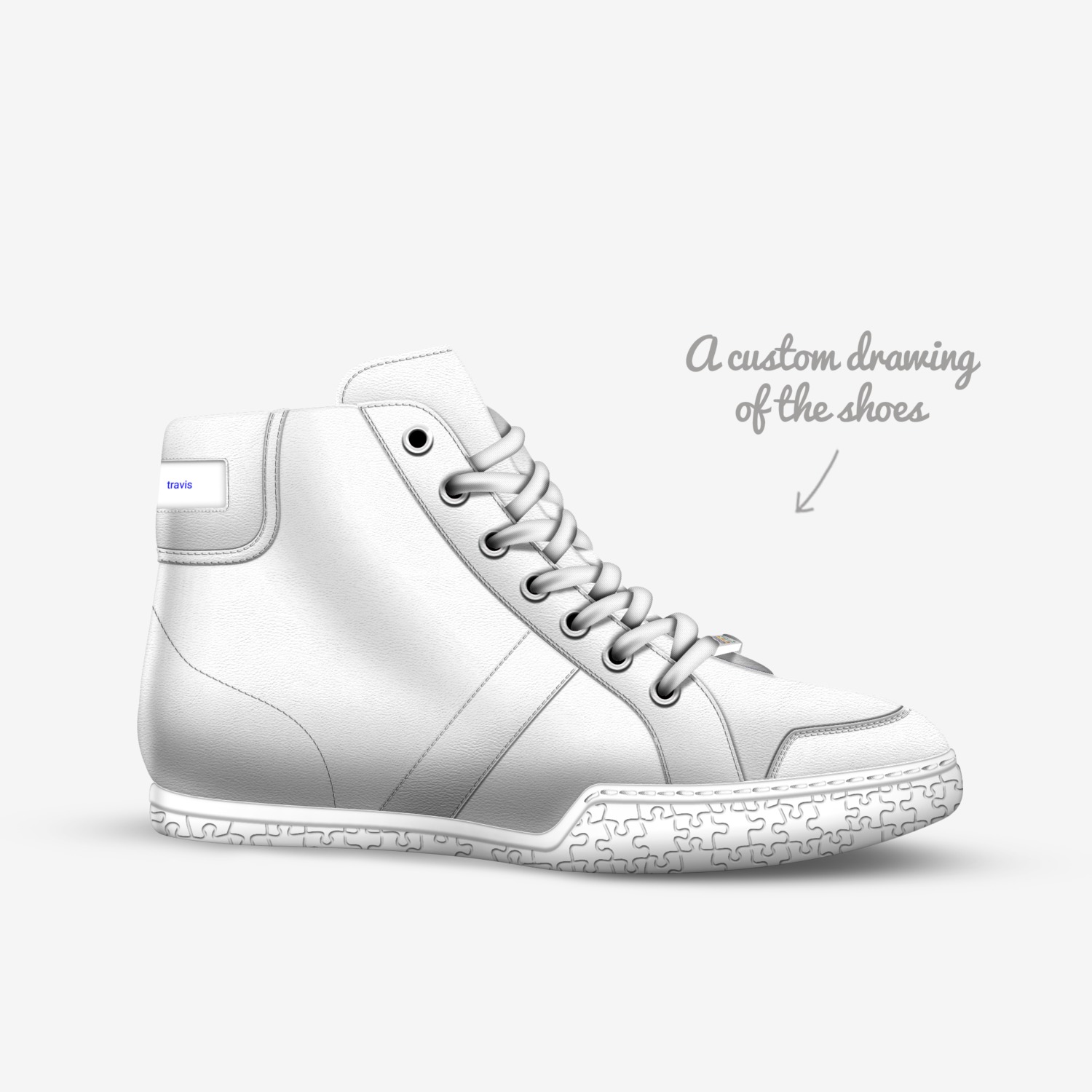 travis go crazy custom made in Italy shoes by Travis Gresham | Sketch view