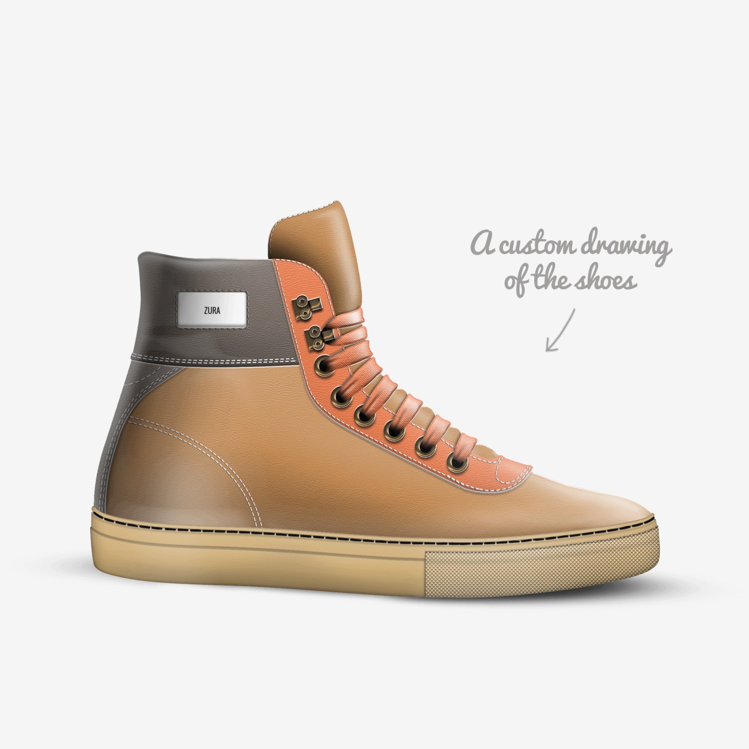 Zura custom made in Italy shoes by Drew King | Sketch view