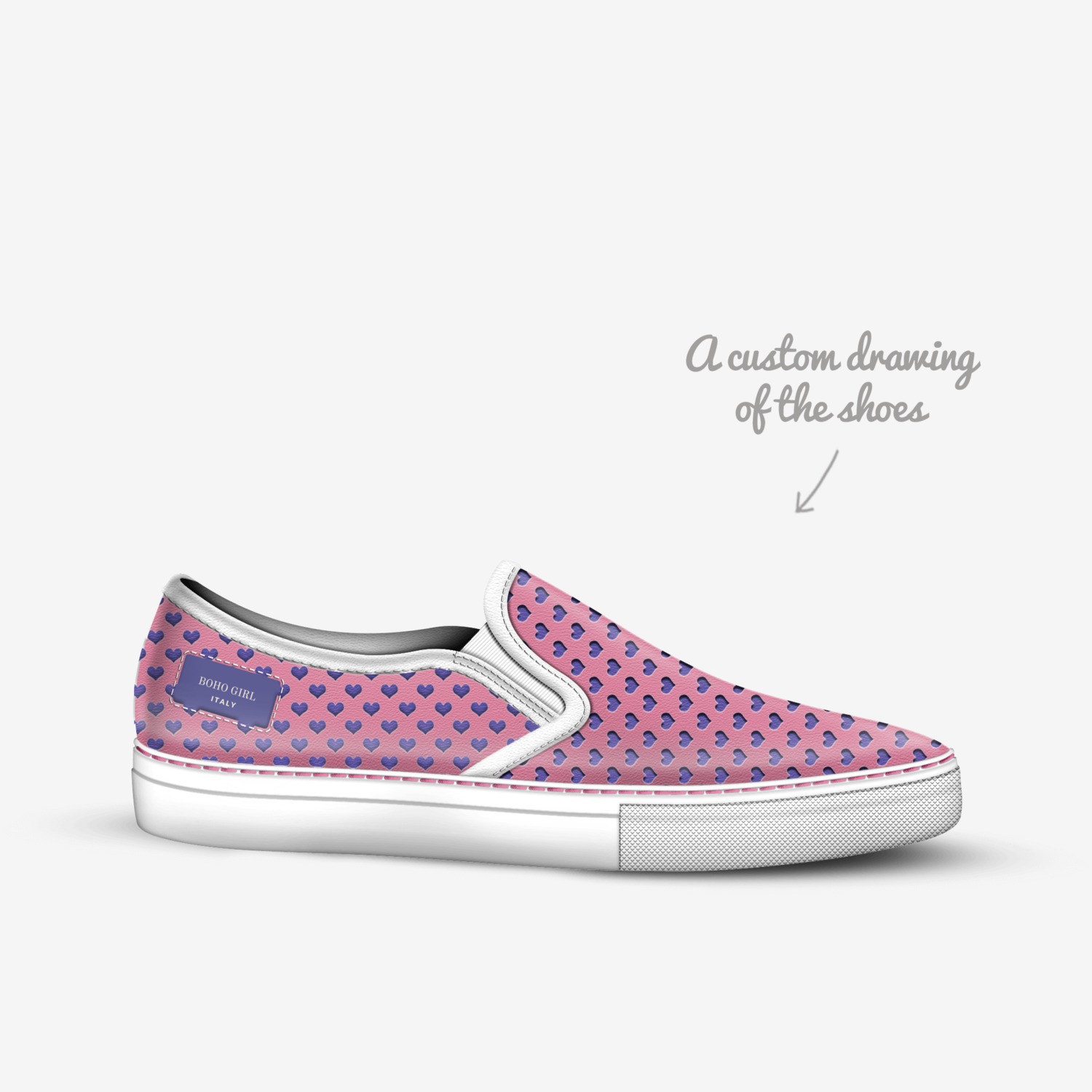 BOHO GIRL custom made in Italy shoes by Marijke Verkerk | Sketch view