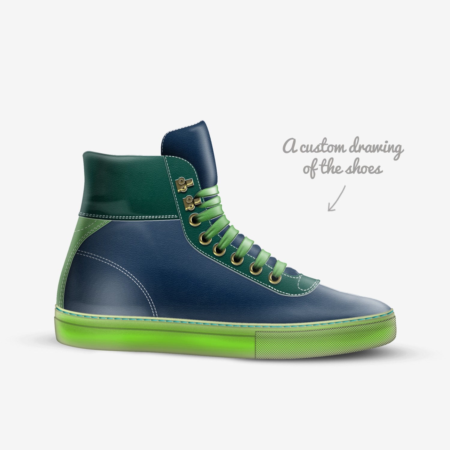 alexande custom made in Italy shoes by Jonathan Andre Cowley | Sketch view
