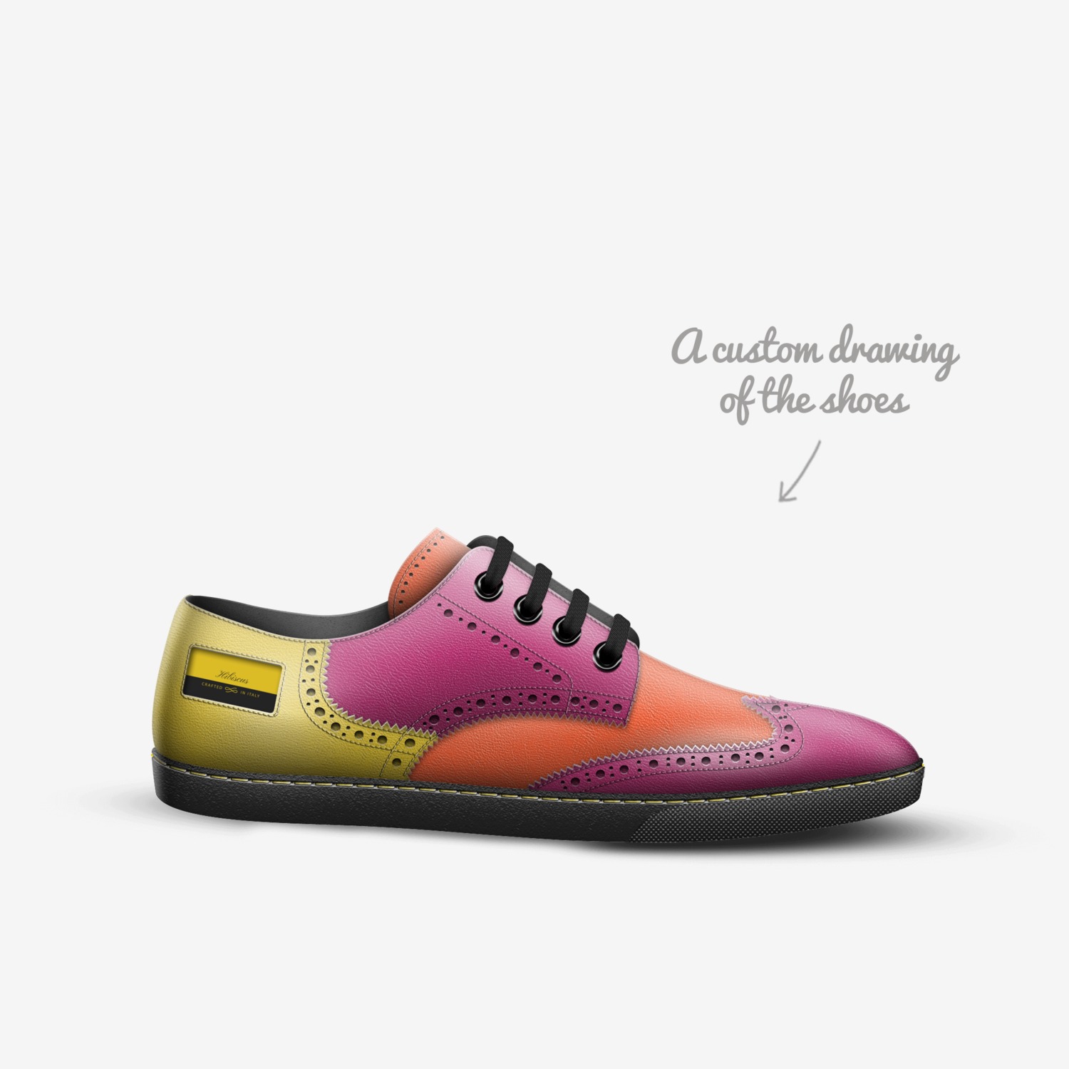 Hibiscus custom made in Italy shoes by Aomoji Kei | Sketch view
