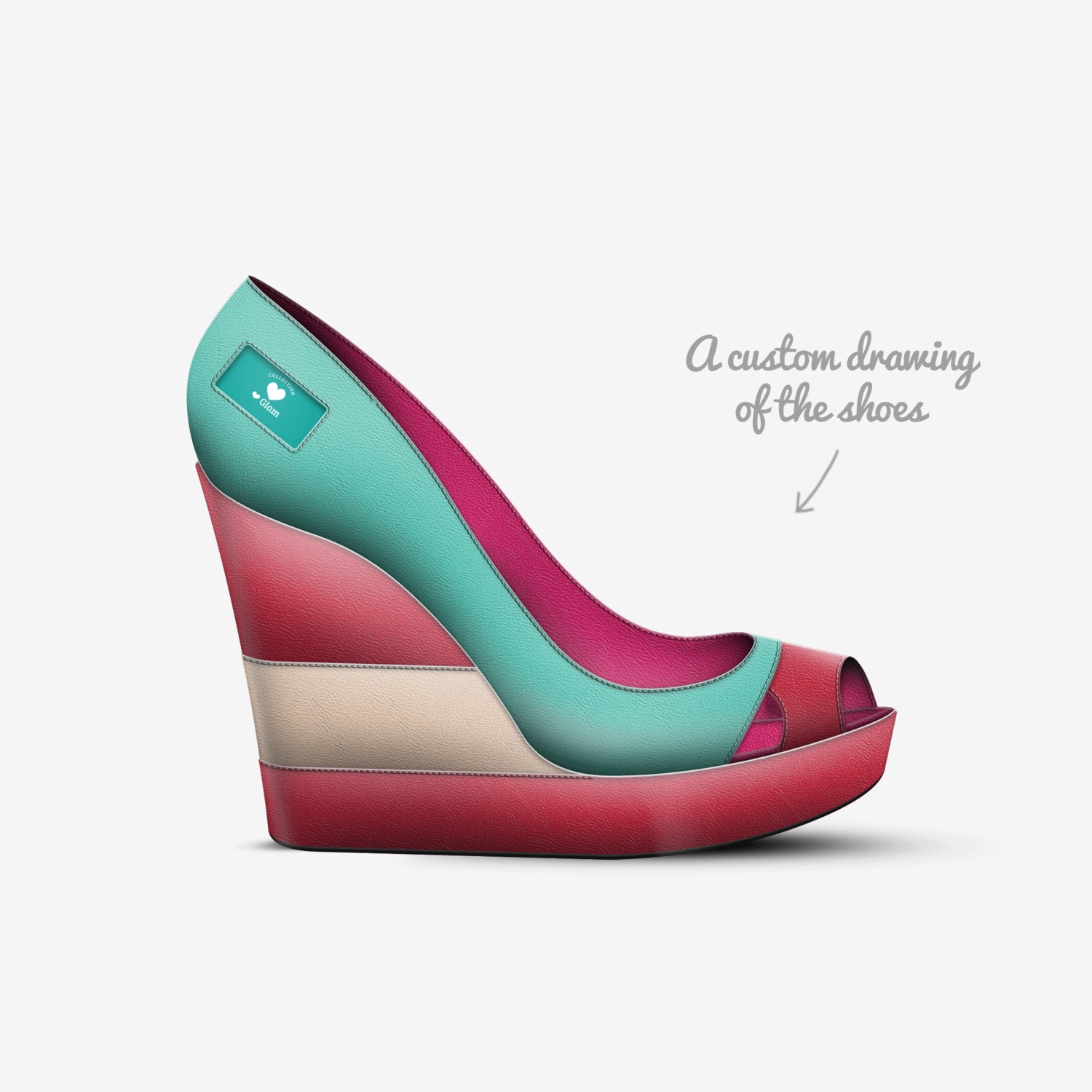 ❤ Opentoe Aquatic custom made in Italy shoes by Claudia D | Sketch view