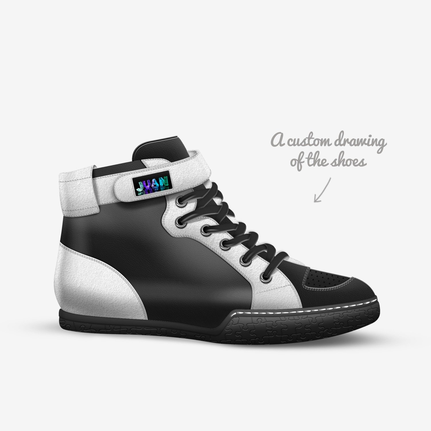 Air Juans custom made in Italy shoes by Anthony Rodriguez | Sketch view