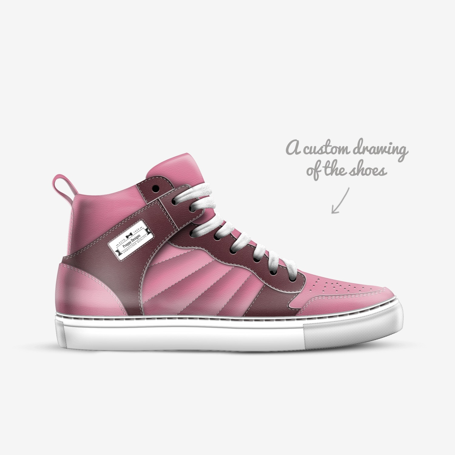 Preppy Designs  custom made in Italy shoes by Anjie Bee | Sketch view
