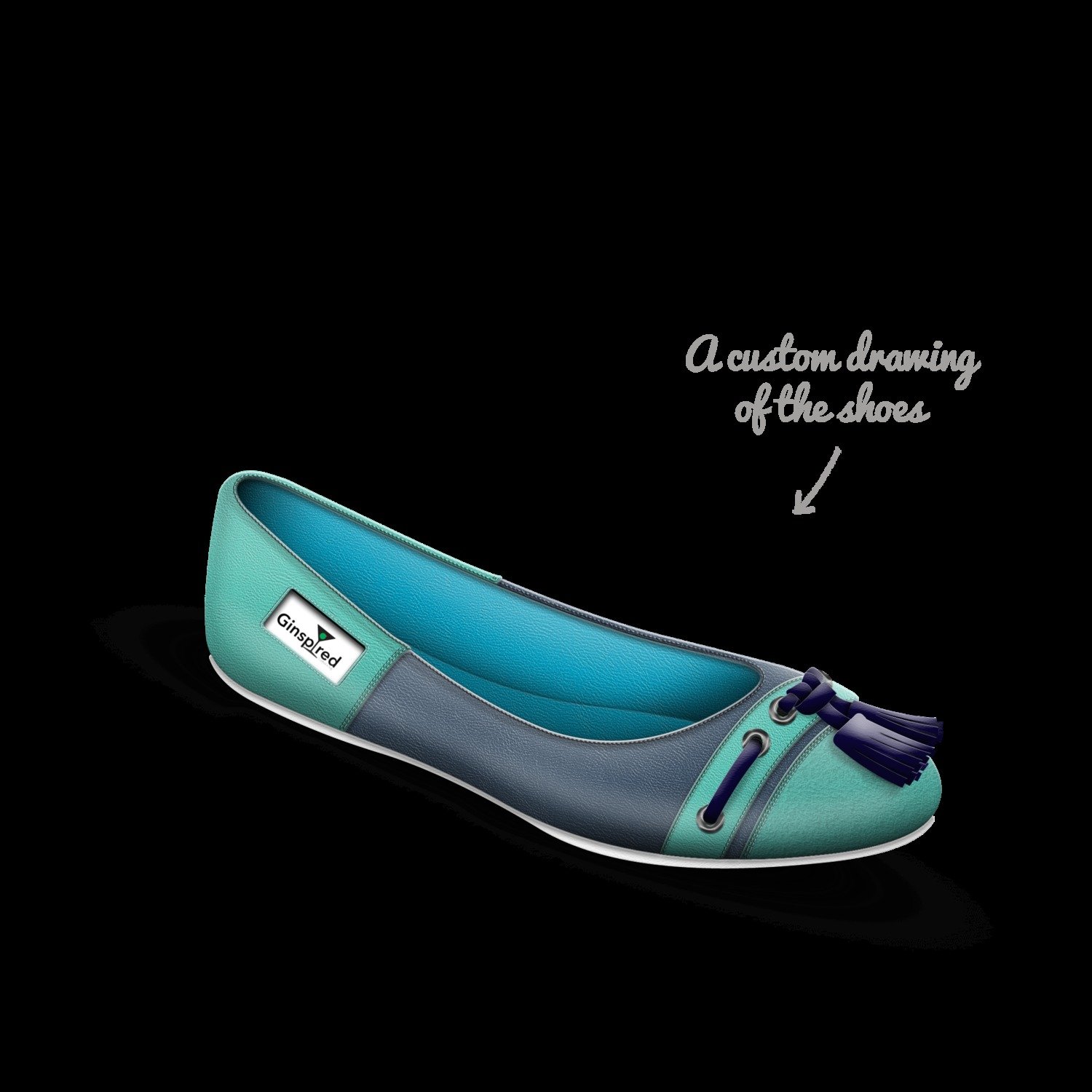 Teal flats A Custom Shoe concept by Gini Mitchell