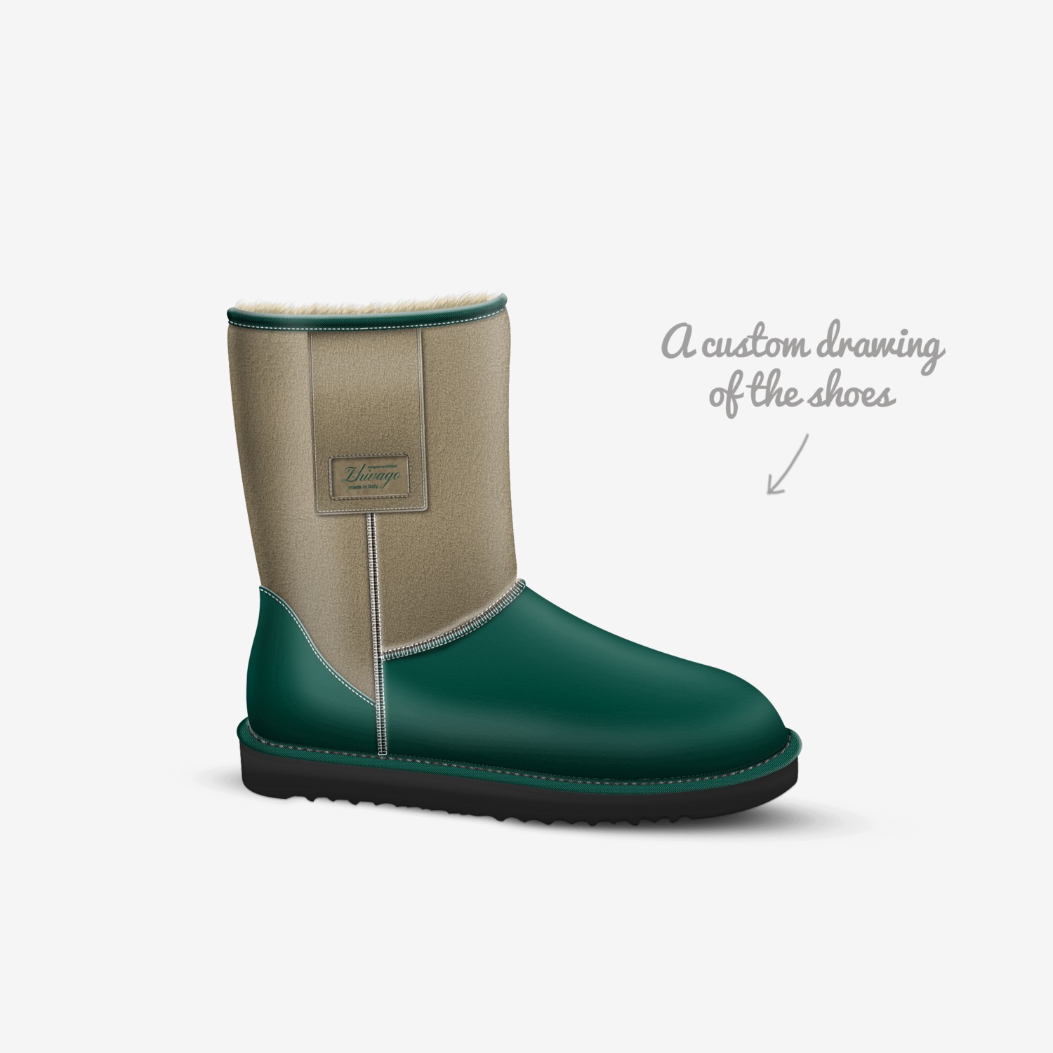 Zhivago custom made in Italy shoes by Salyam El-takhir | Sketch view