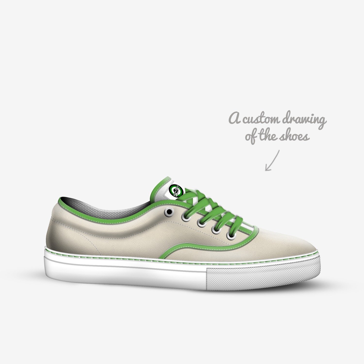 GREEN BOYS custom made in Italy shoes by Hamza Zahrane | Sketch view