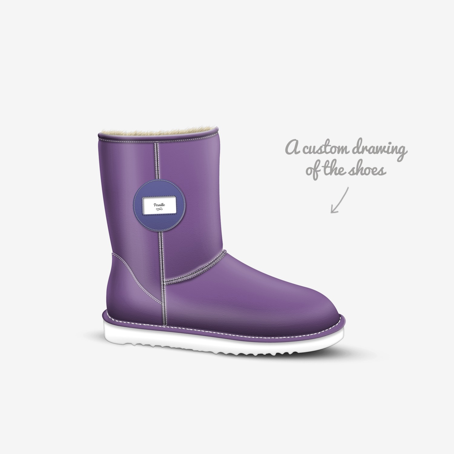 Pernille custom made in Italy shoes by Leif Høj | Sketch view
