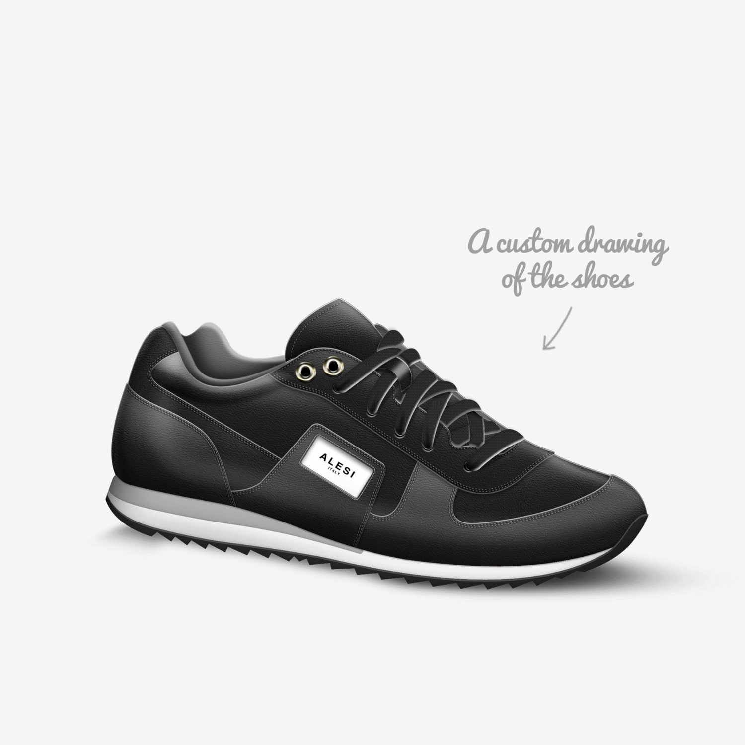 Alesi Runner custom made in Italy shoes by Lonanthony Parker | Sketch view