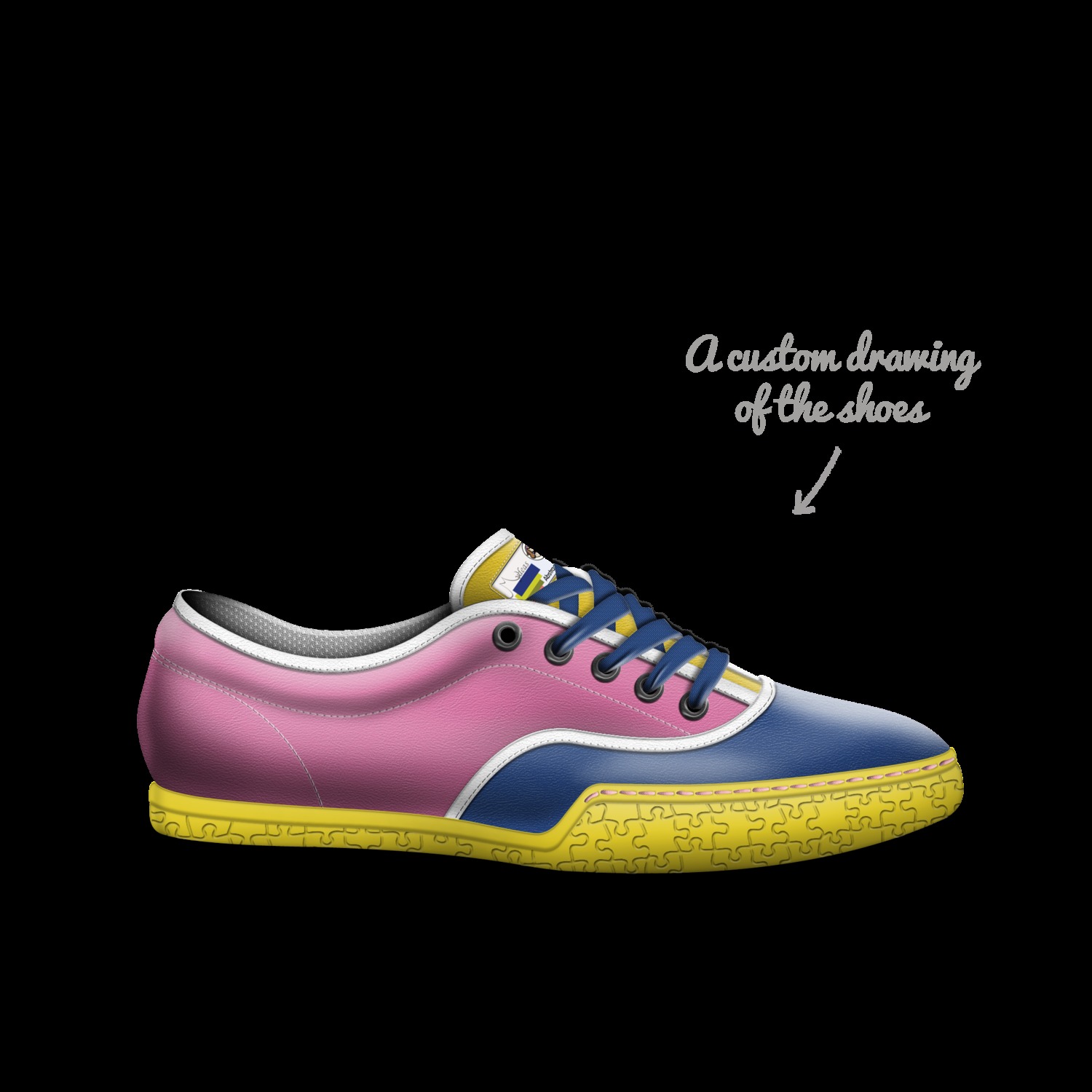 Abstract Canvas Low Sneakers