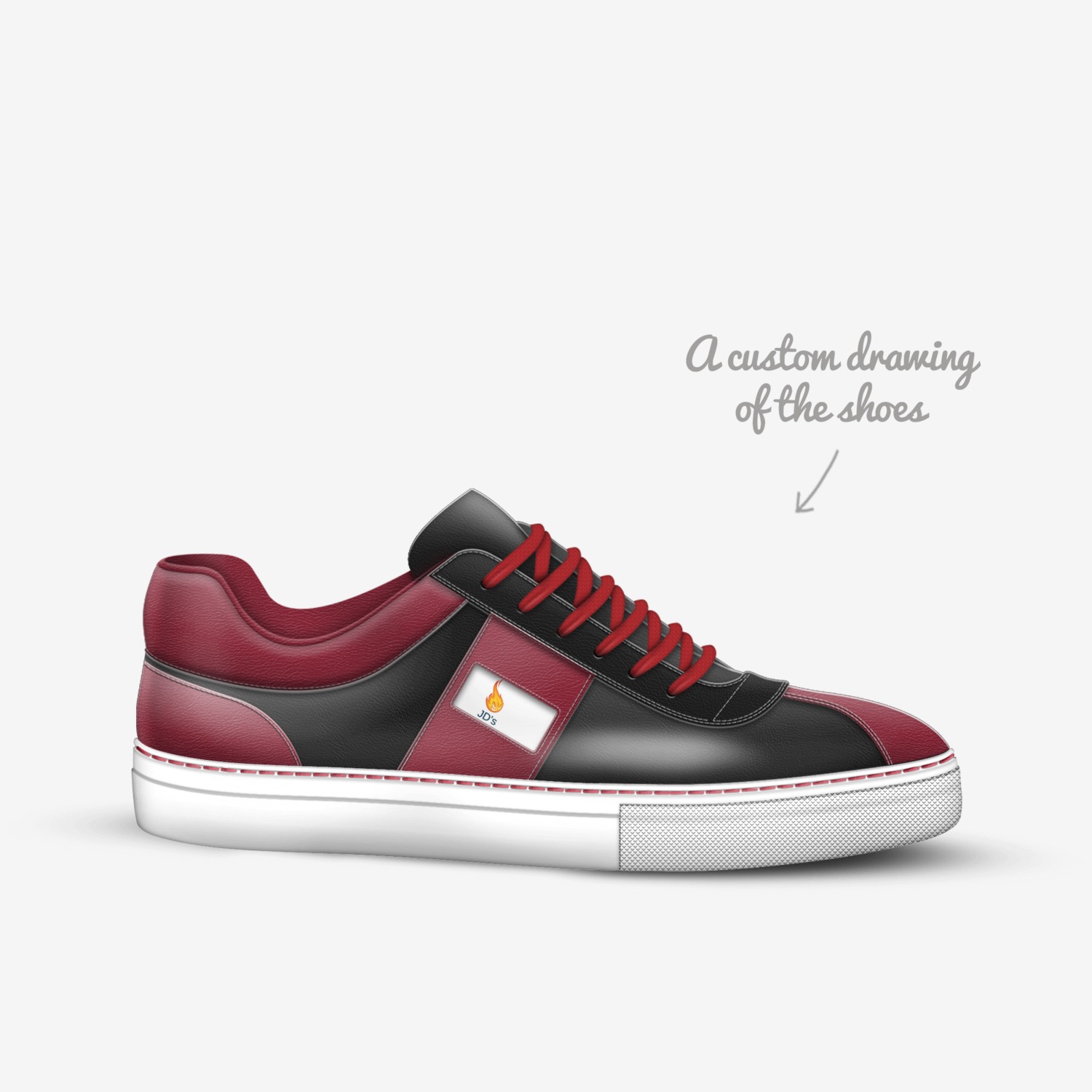 JD's custom made in Italy shoes by Yaqeen Aburous | Sketch view