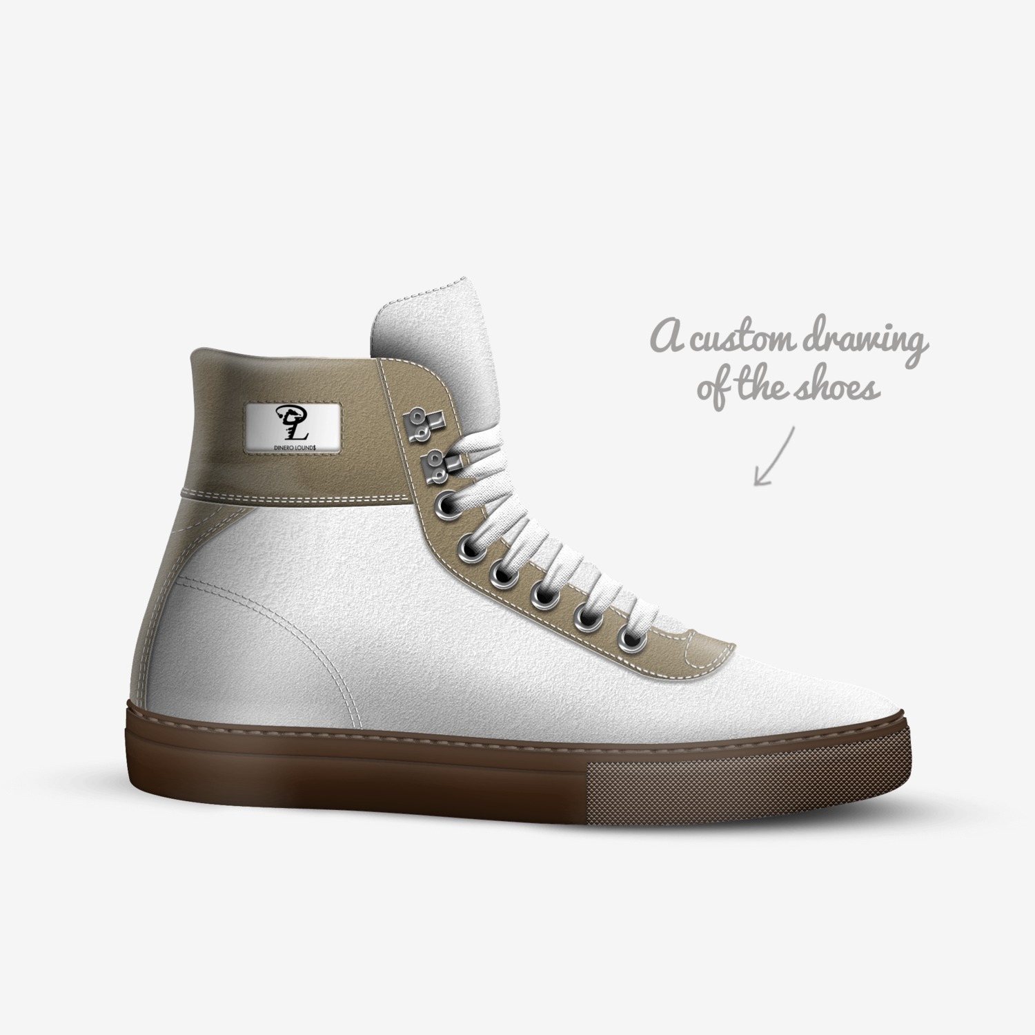 Dinero custom made in Italy shoes by Daryl Lounds | Sketch view