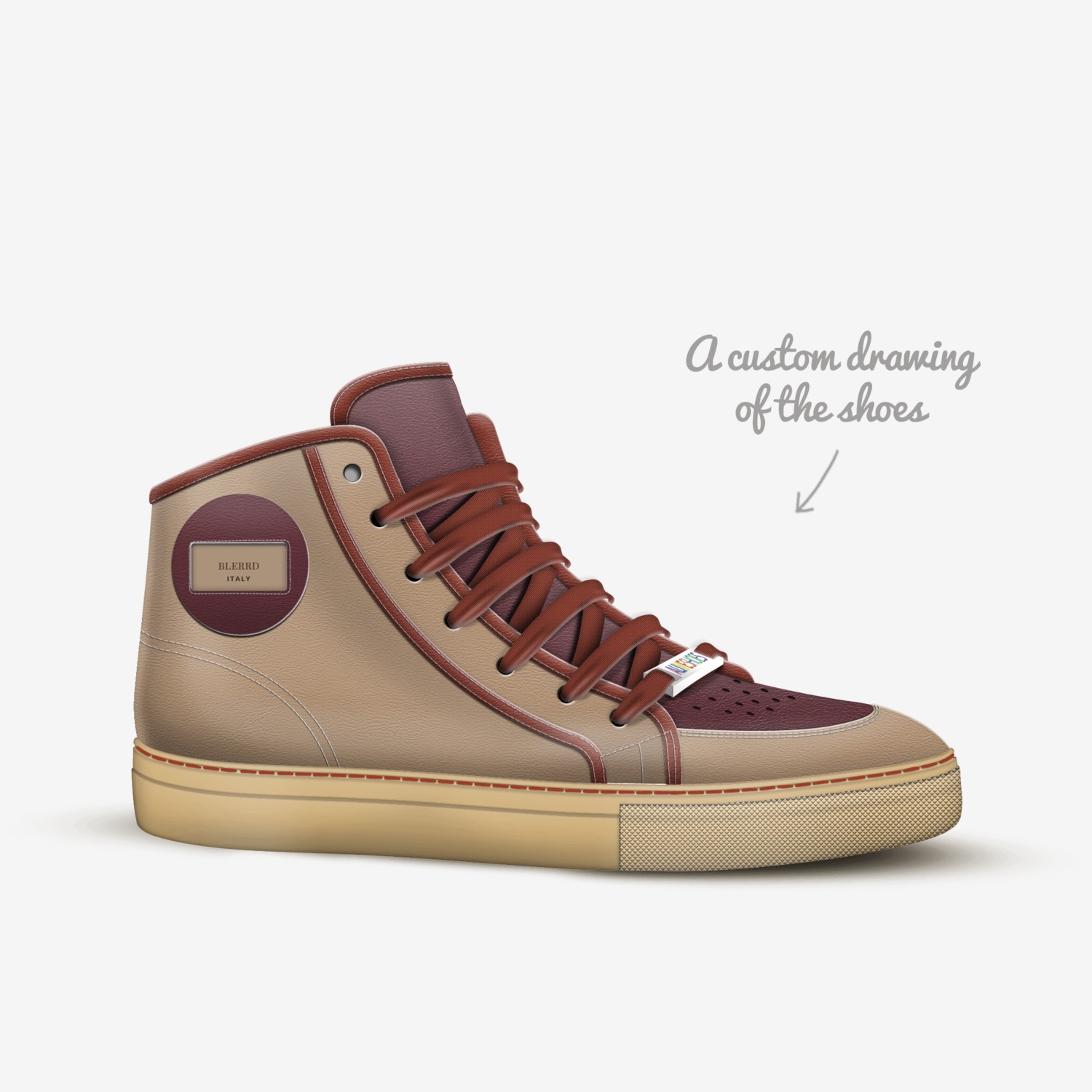 Koncept custom made in Italy shoes by Koncept Kix | Sketch view