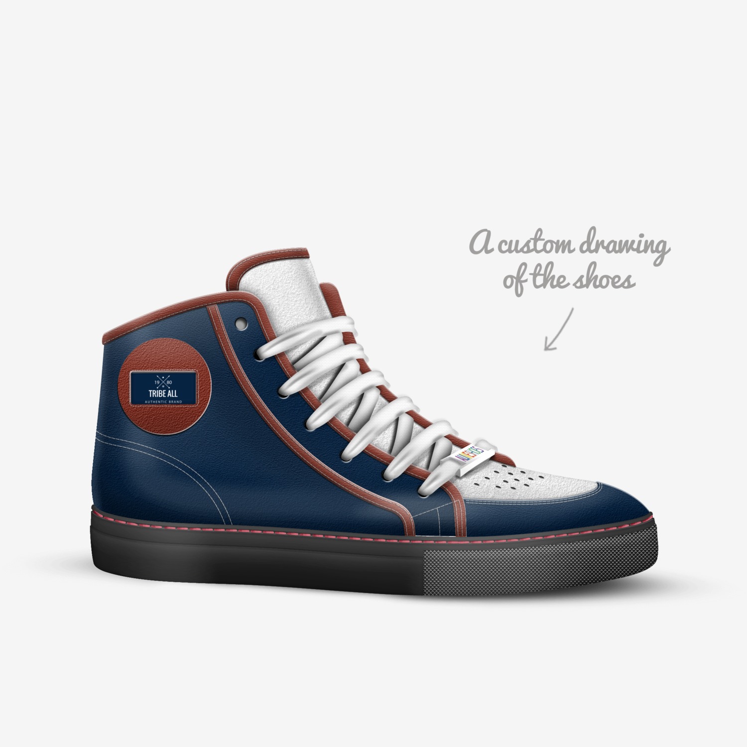 TRIBE ALL custom made in Italy shoes by Evelien Vd Leeden | Sketch view