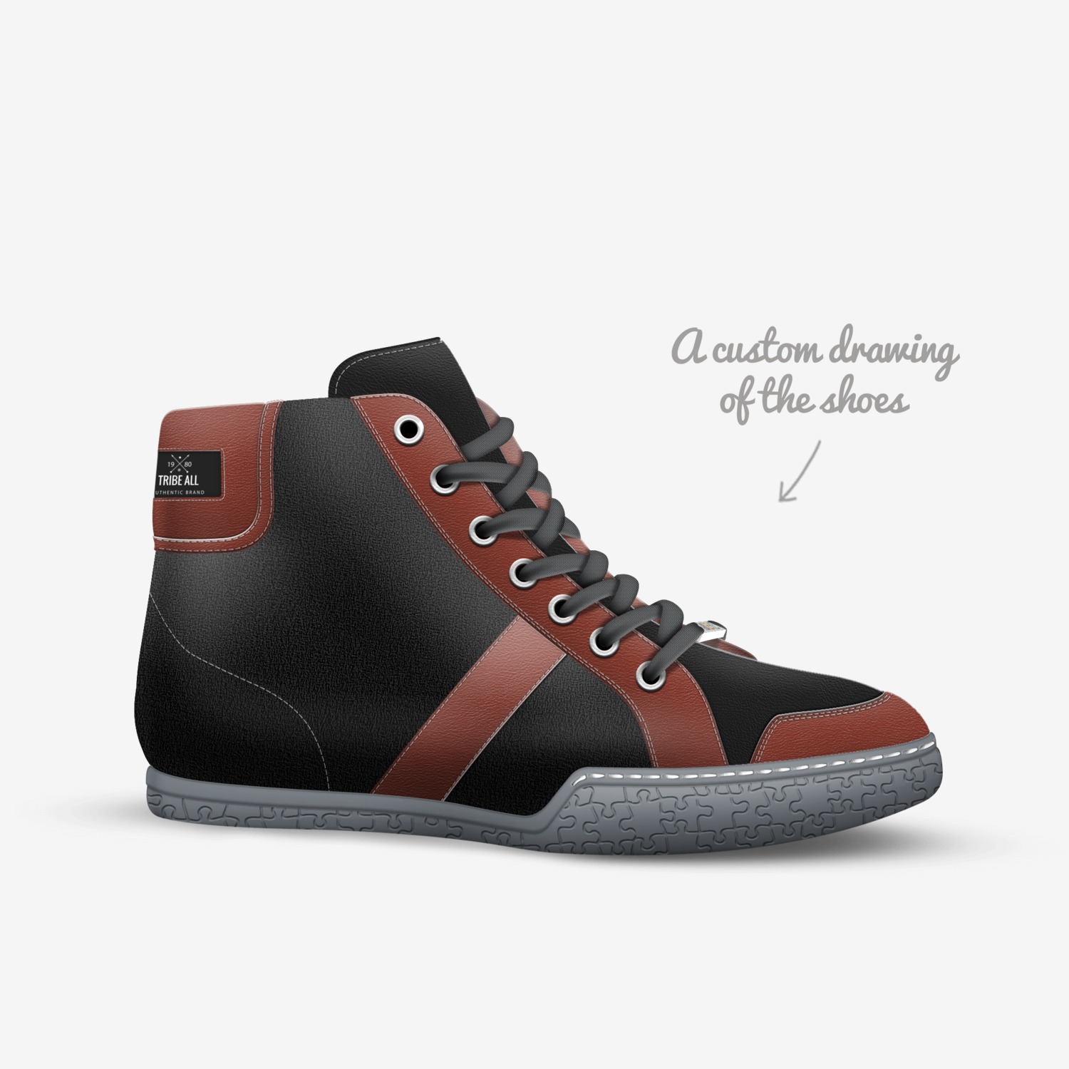 TRIBE ALL custom made in Italy shoes by Evelien Vd Leeden | Sketch view