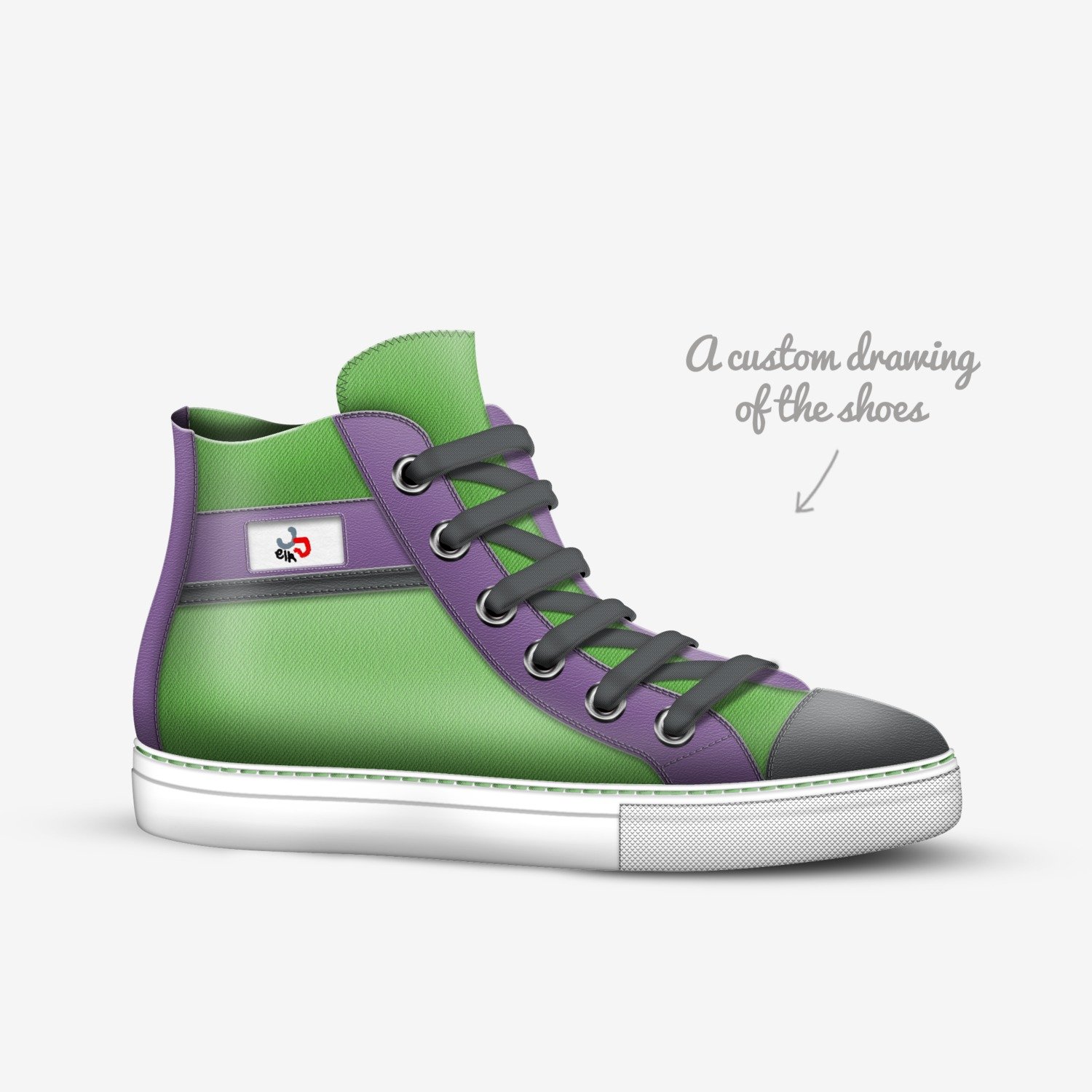 Elk custom made in Italy shoes by Sandie Pollard | Sketch view