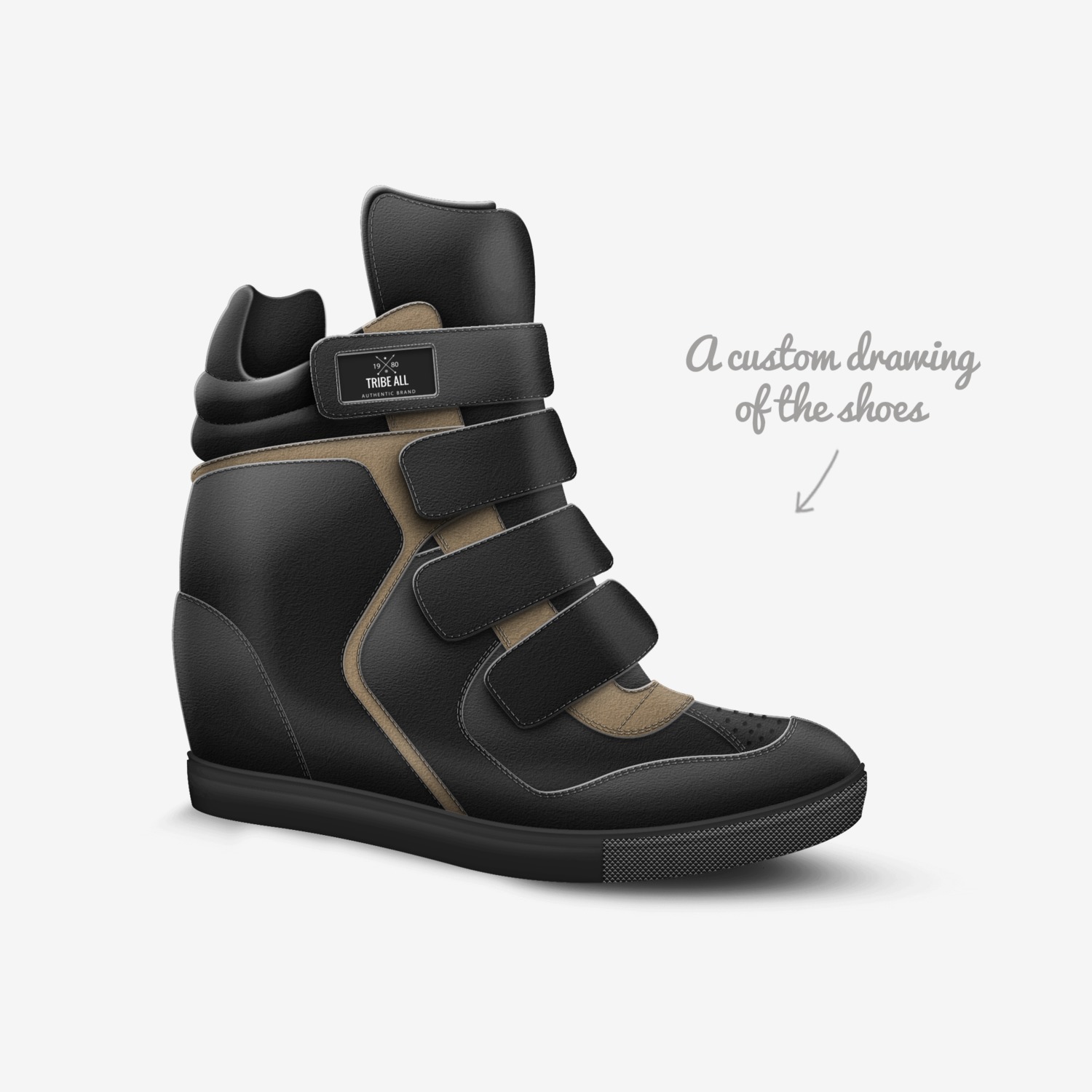 TRIBE ALL custom made in Italy shoes by Evelien Vd Leeden | Sketch view