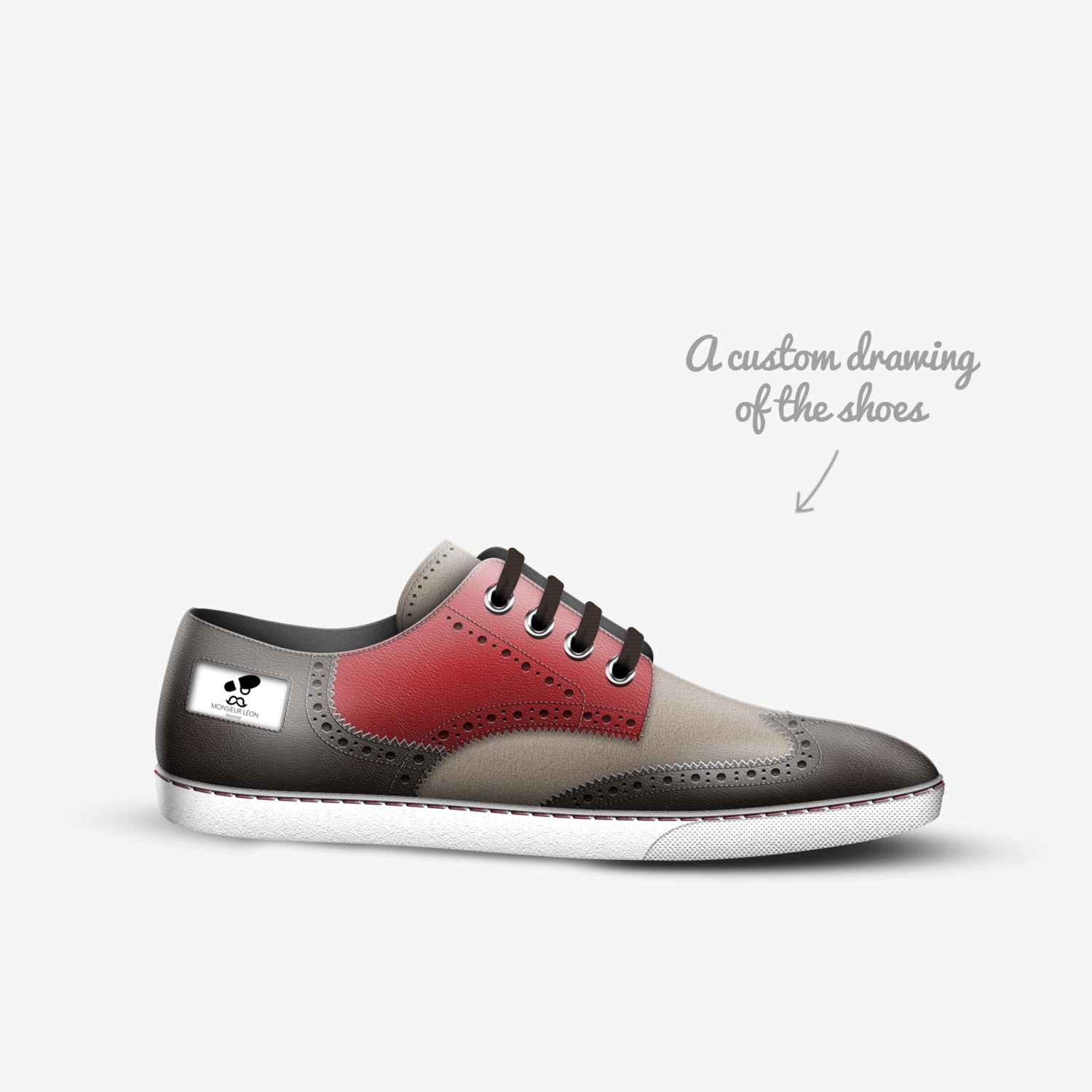 BRO custom made in Italy shoes by Monsieur Léon | Sketch view