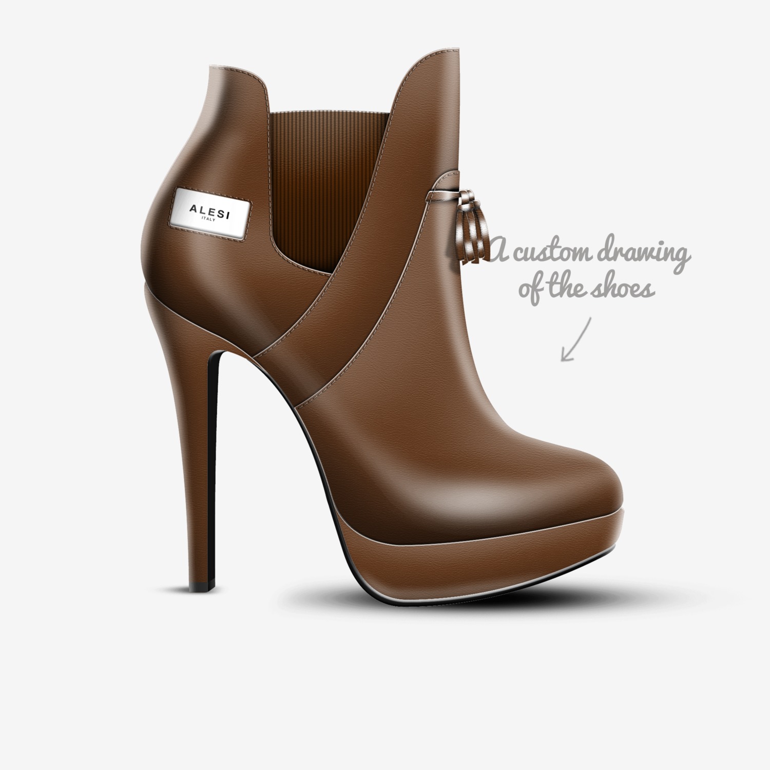 Alesi Tassel Pump custom made in Italy shoes by Lonanthony Parker | Sketch view