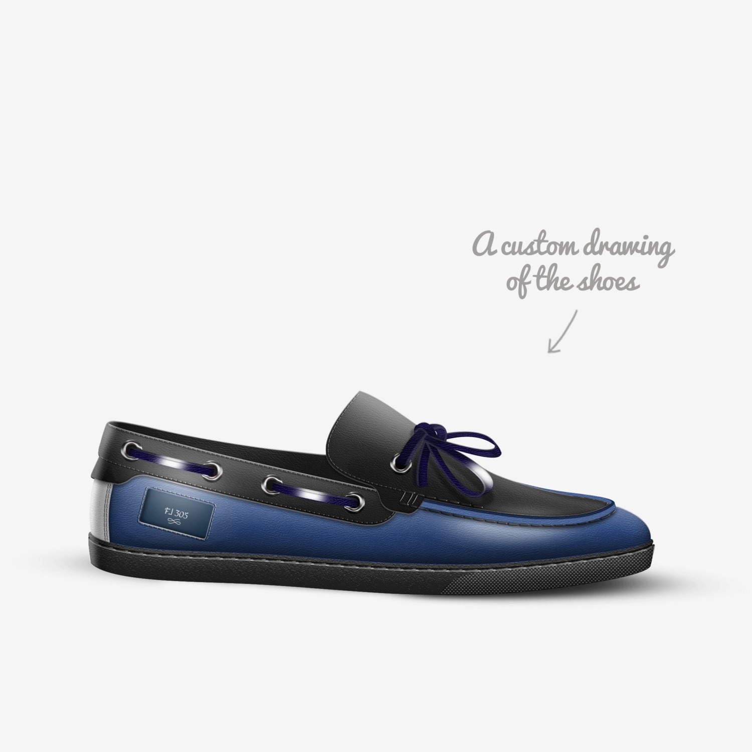 Blue Moon custom made in Italy shoes by Darren Davis-kandler | Sketch view