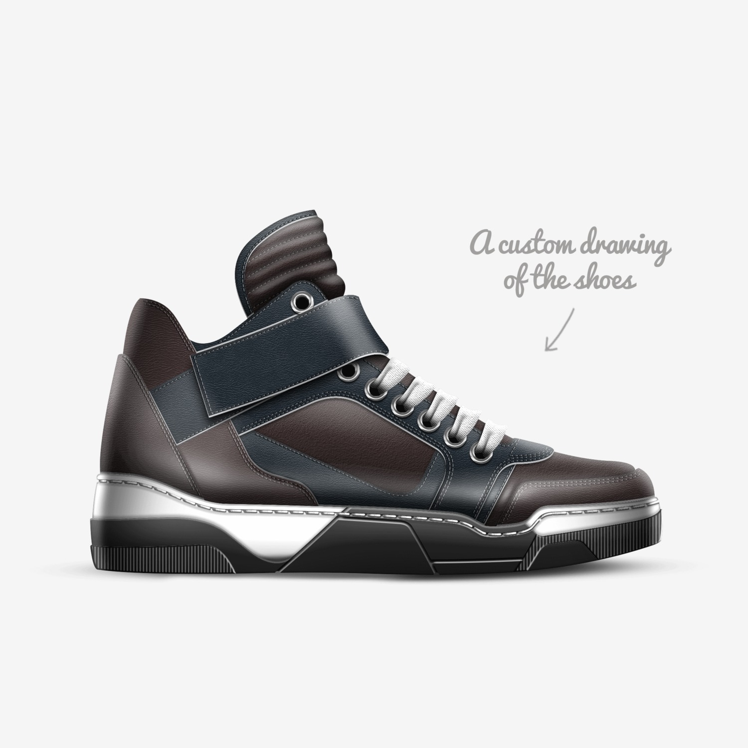 BuBu custom made in Italy shoes by Luca Alive | Sketch view