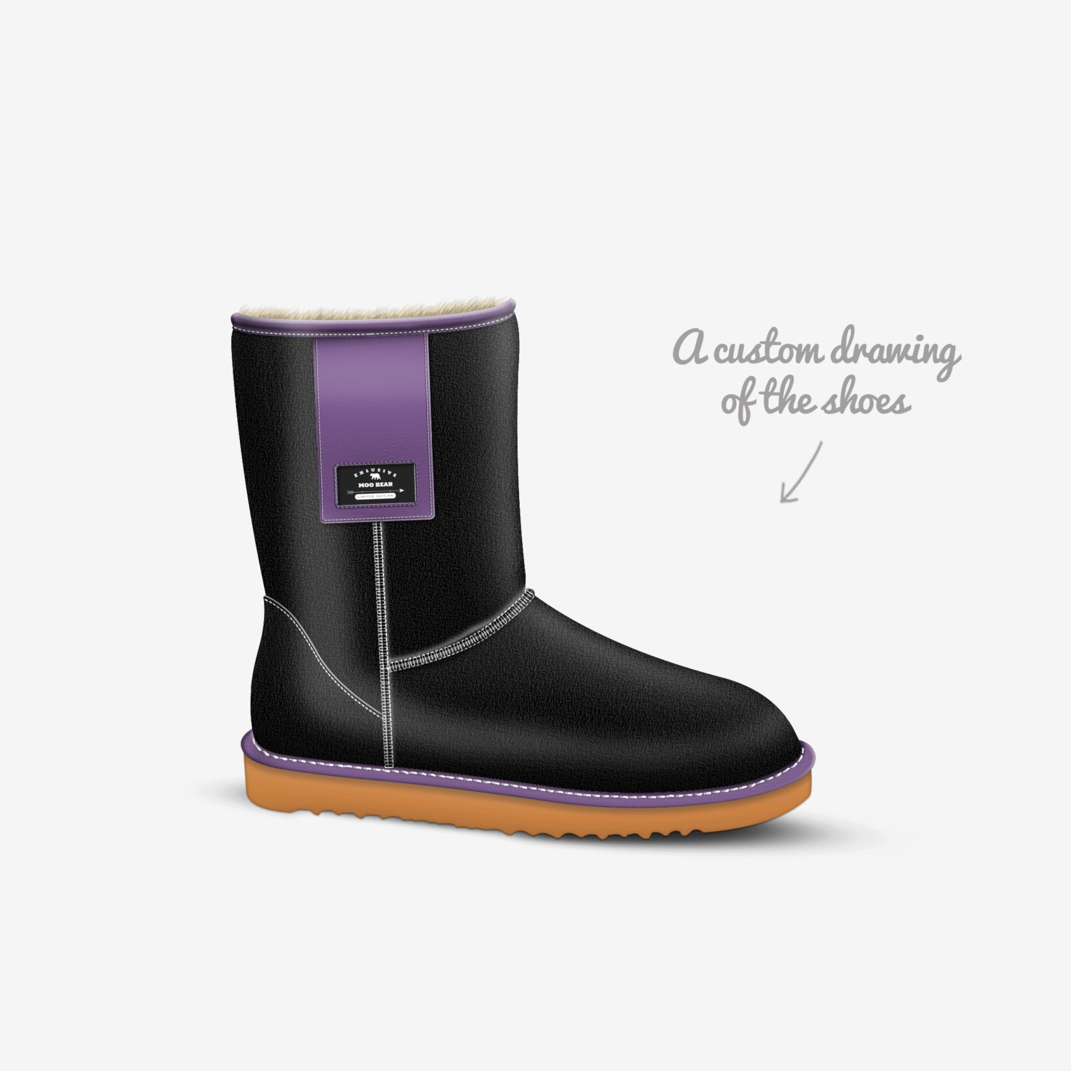 Moo Bear custom made in Italy shoes by Ryan Mr-tsunami Bishop | Sketch view
